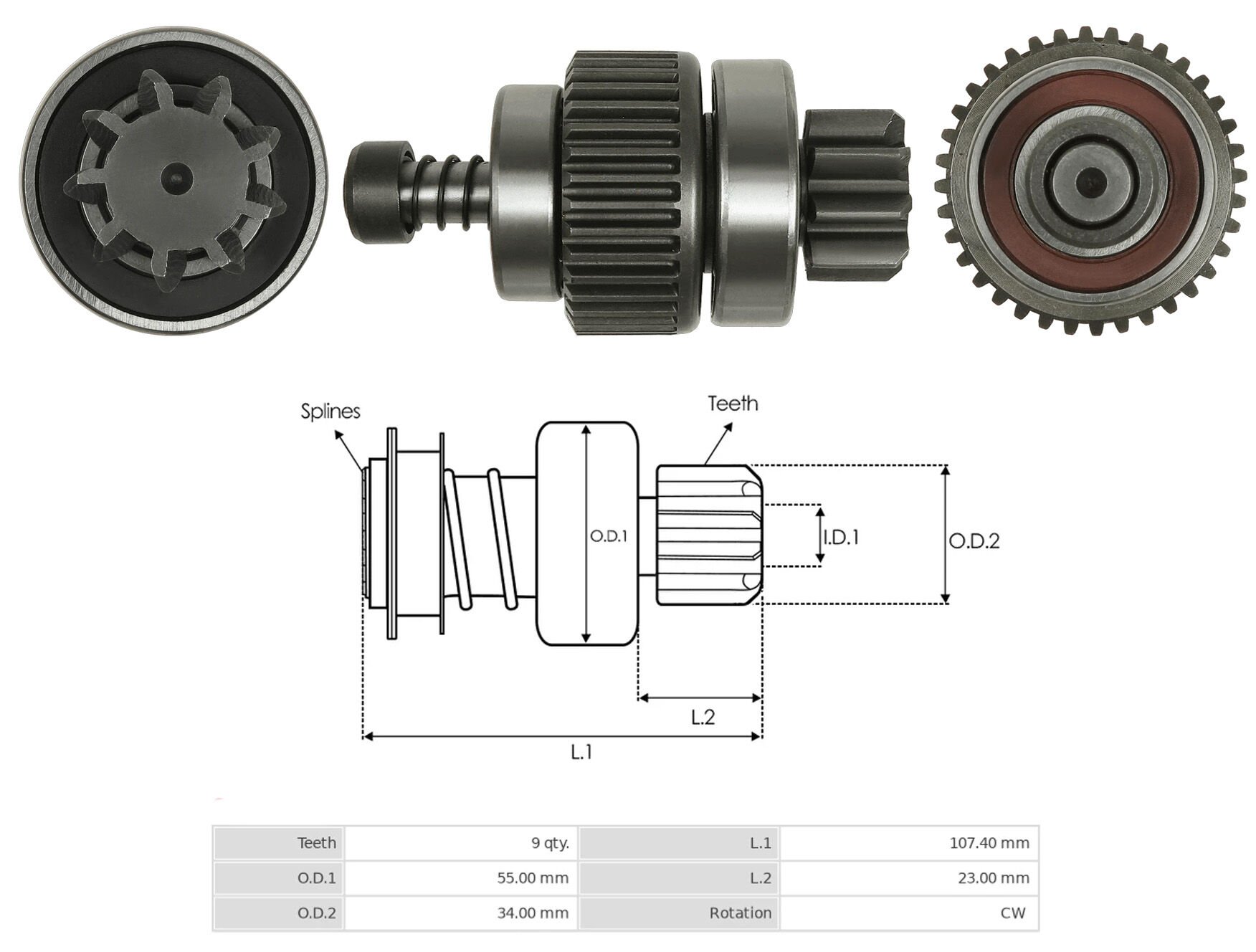 UMD 5545 - MARŞ DİŞLİSİ 9 DİŞ