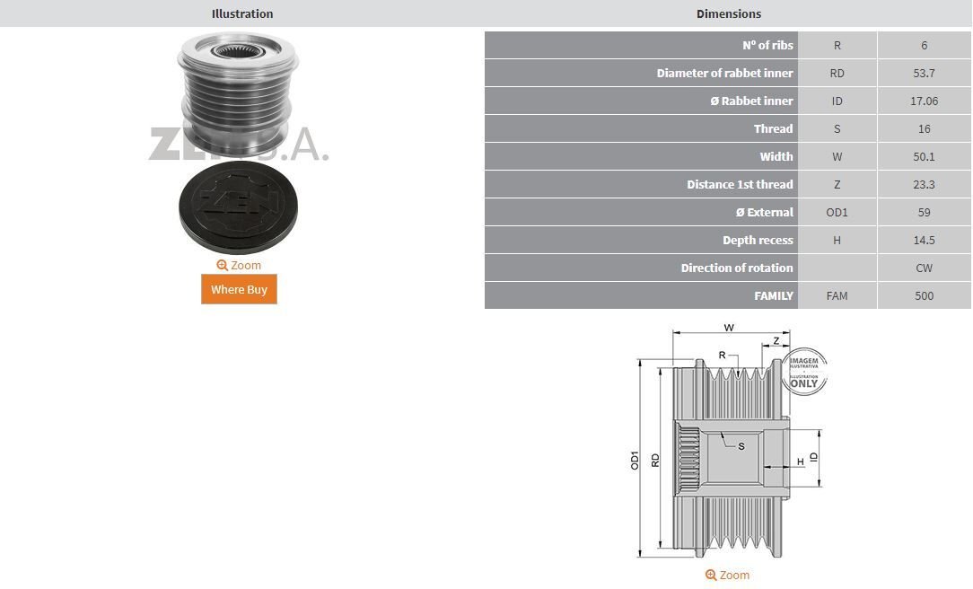 ZEN 5624 - ALTERNATÖR KASNAK