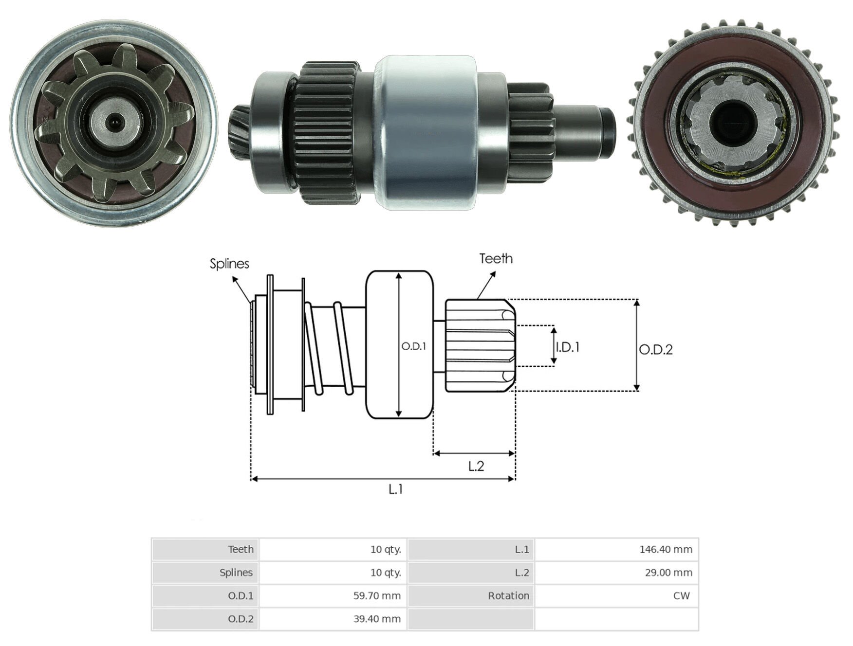 UMD 5614 - MARŞ DİŞLİSİ 10 DİŞ