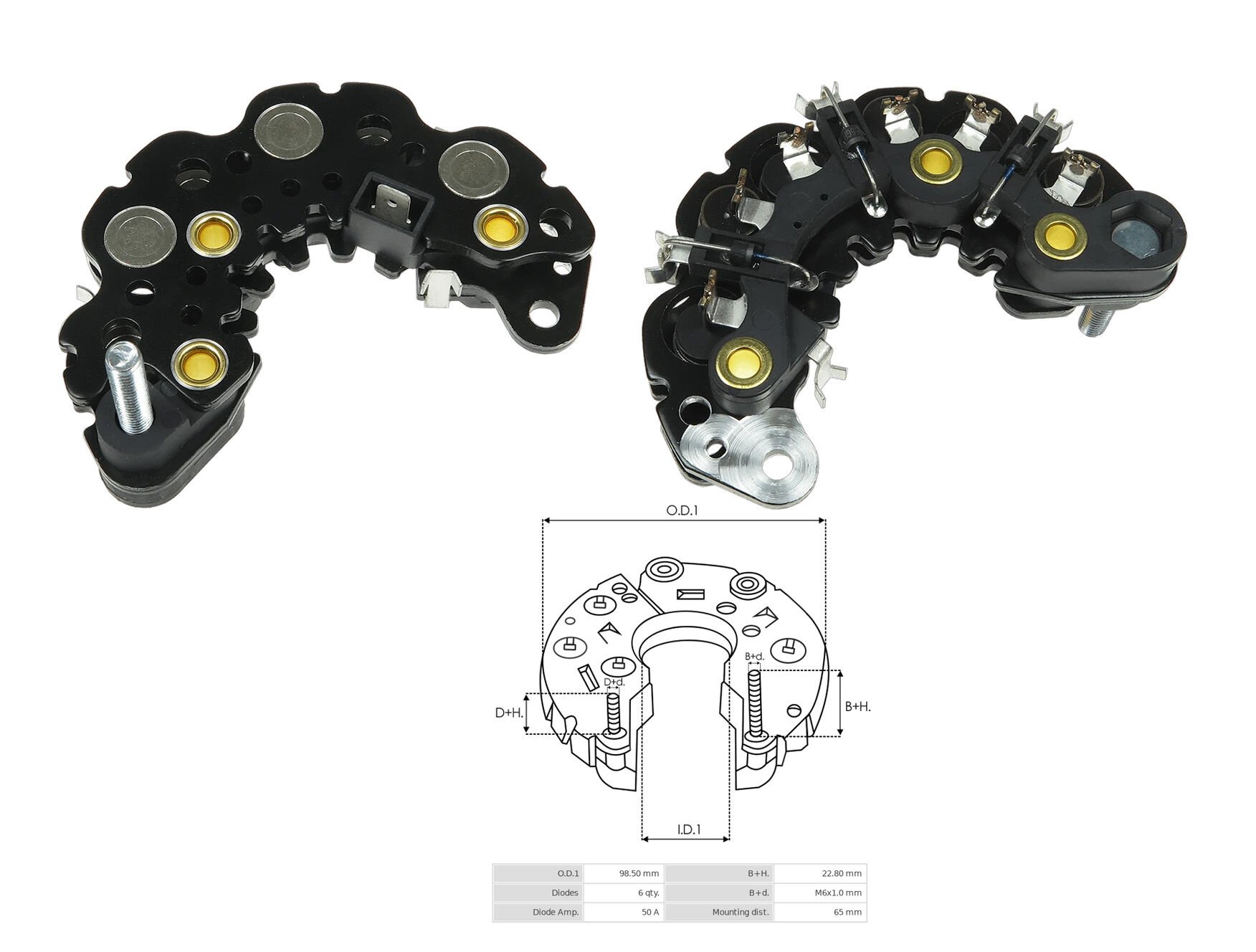 ALTERNATOR DIOT TABLASI MERCURY MARINE / DELCO 7SI IKAZ DIOT (6 DIOT) M6