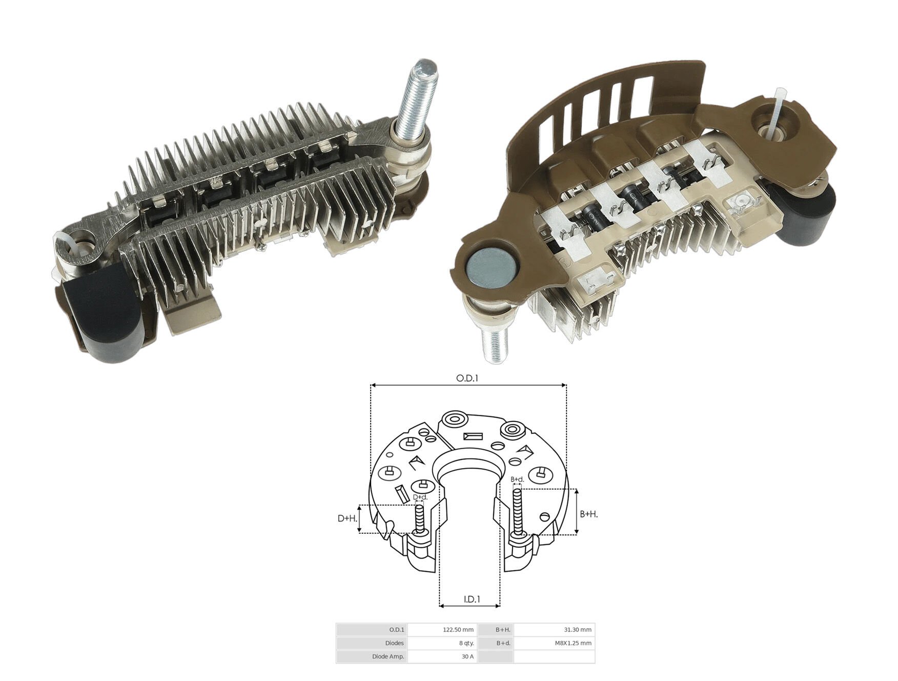 ALTERNATOR DIOT TABLASI HYUNDAI HMC MIGHTY II 100MM (6 DIOT)