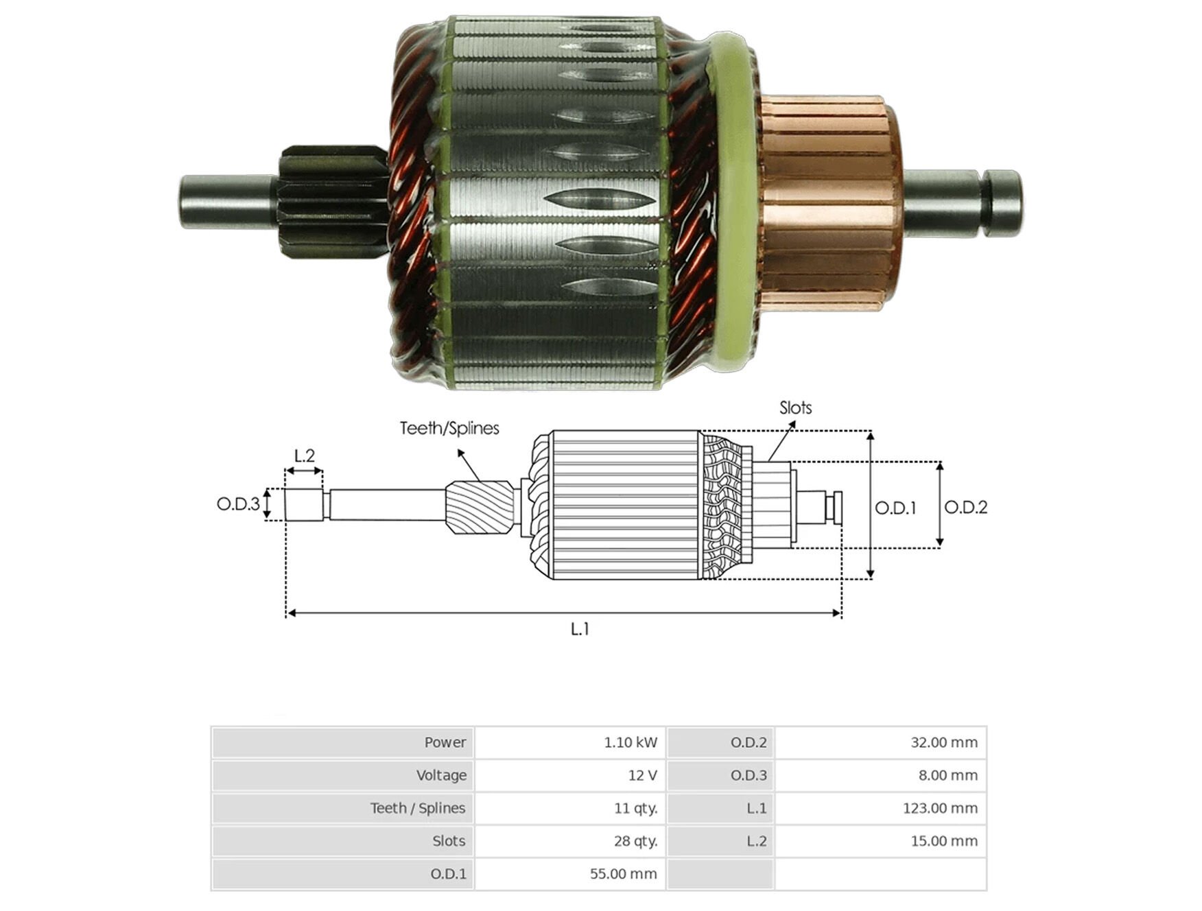 UMK 1028 - MARŞ KOLLEKTÖRÜ 12V 11 DİŞ