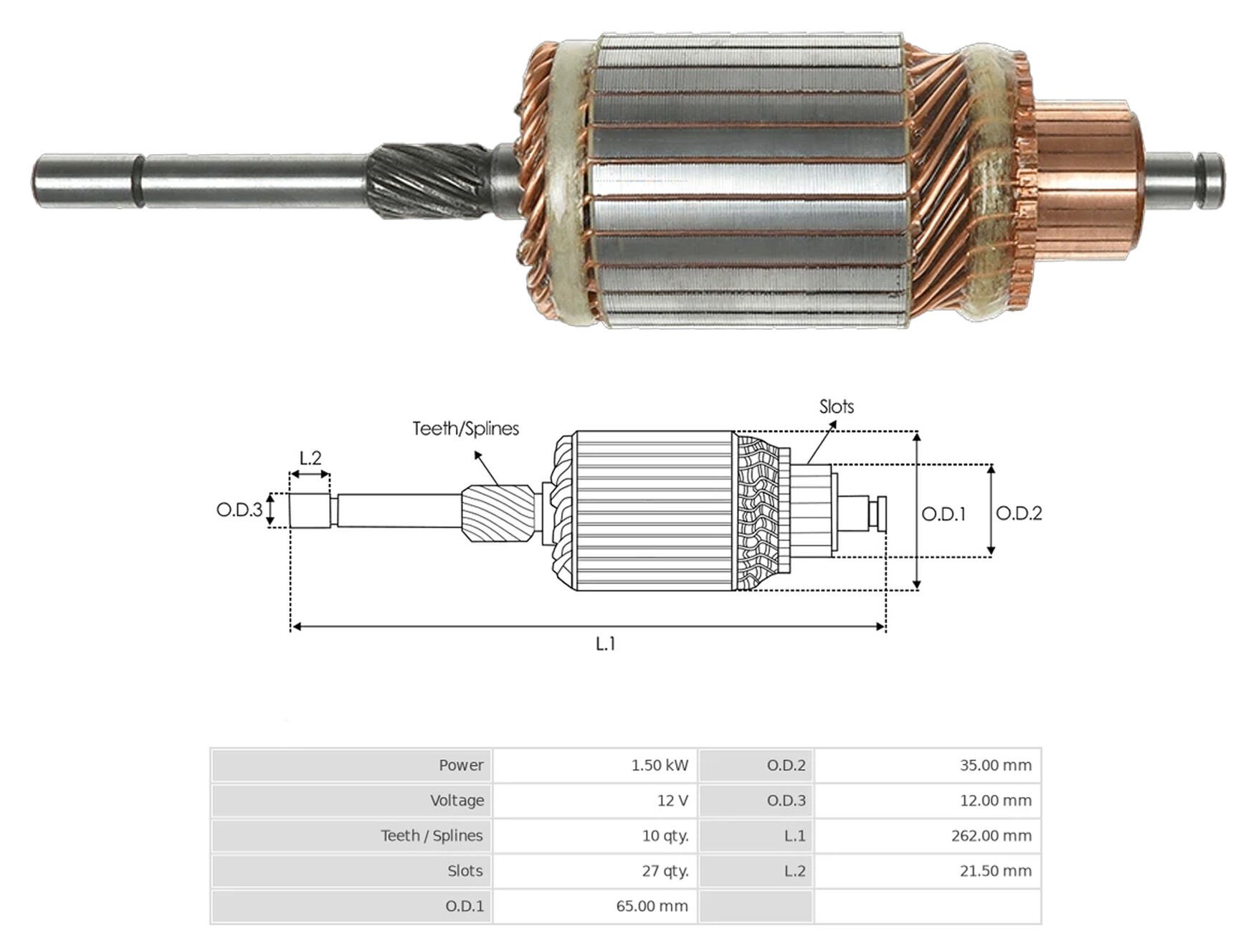 UMK 1035 - MARŞ KOLLEKTÖRÜ 12V 10 DİŞ