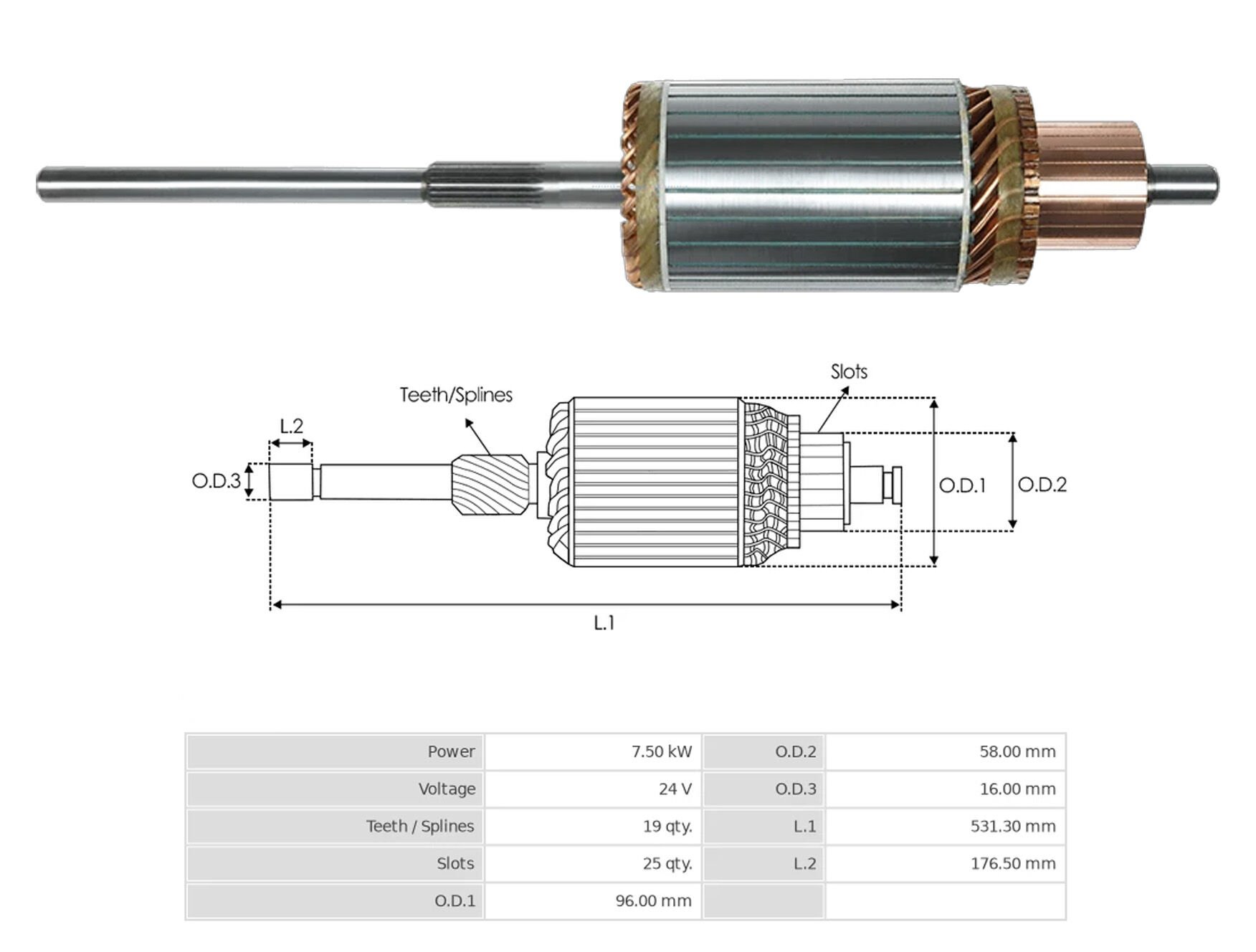 MARS KOLLEKTORU 24V 19 DIS 50MT CATERPILLAR D8 UZUN