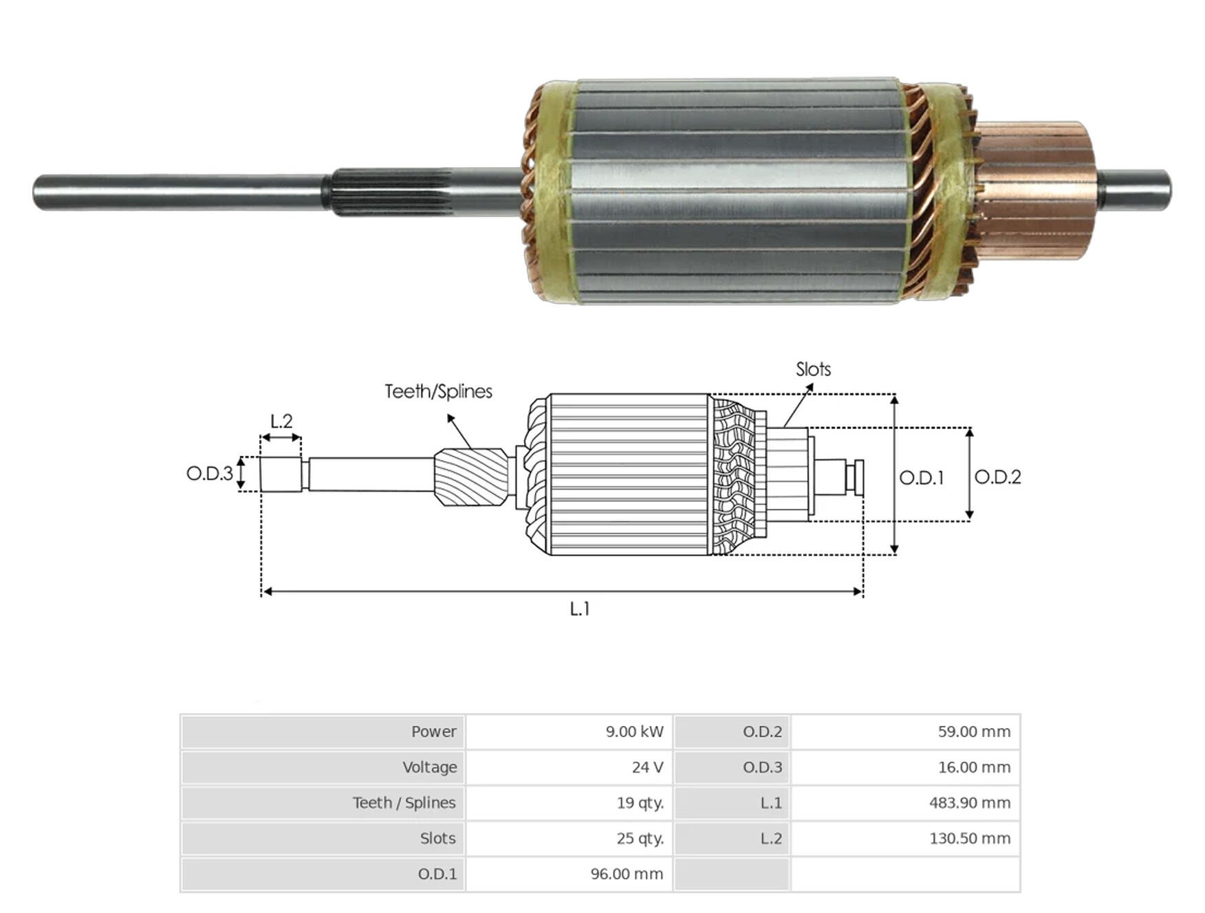 MARS KOLLEKTORU 24V 19 DIS 50MT CATERPILLAR D8 KISA
