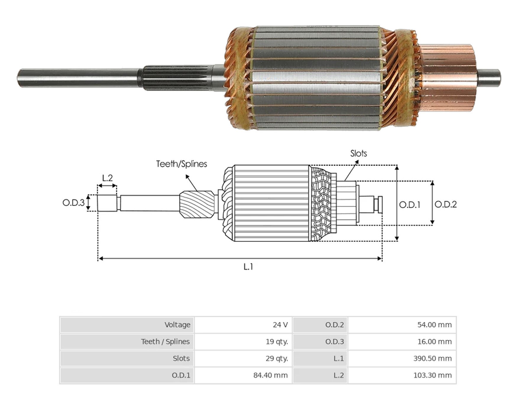 UMK 1085 - MARŞ KOLLEKTÖRÜ 24V 19 DİŞ