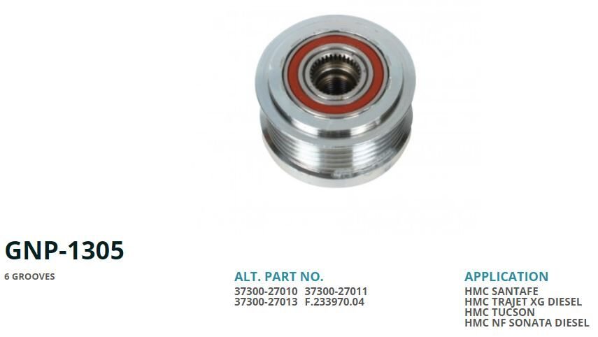 ALTERNATOR KASNAK HYUNDAI SANTA FE / TUCSON 6 KANAL