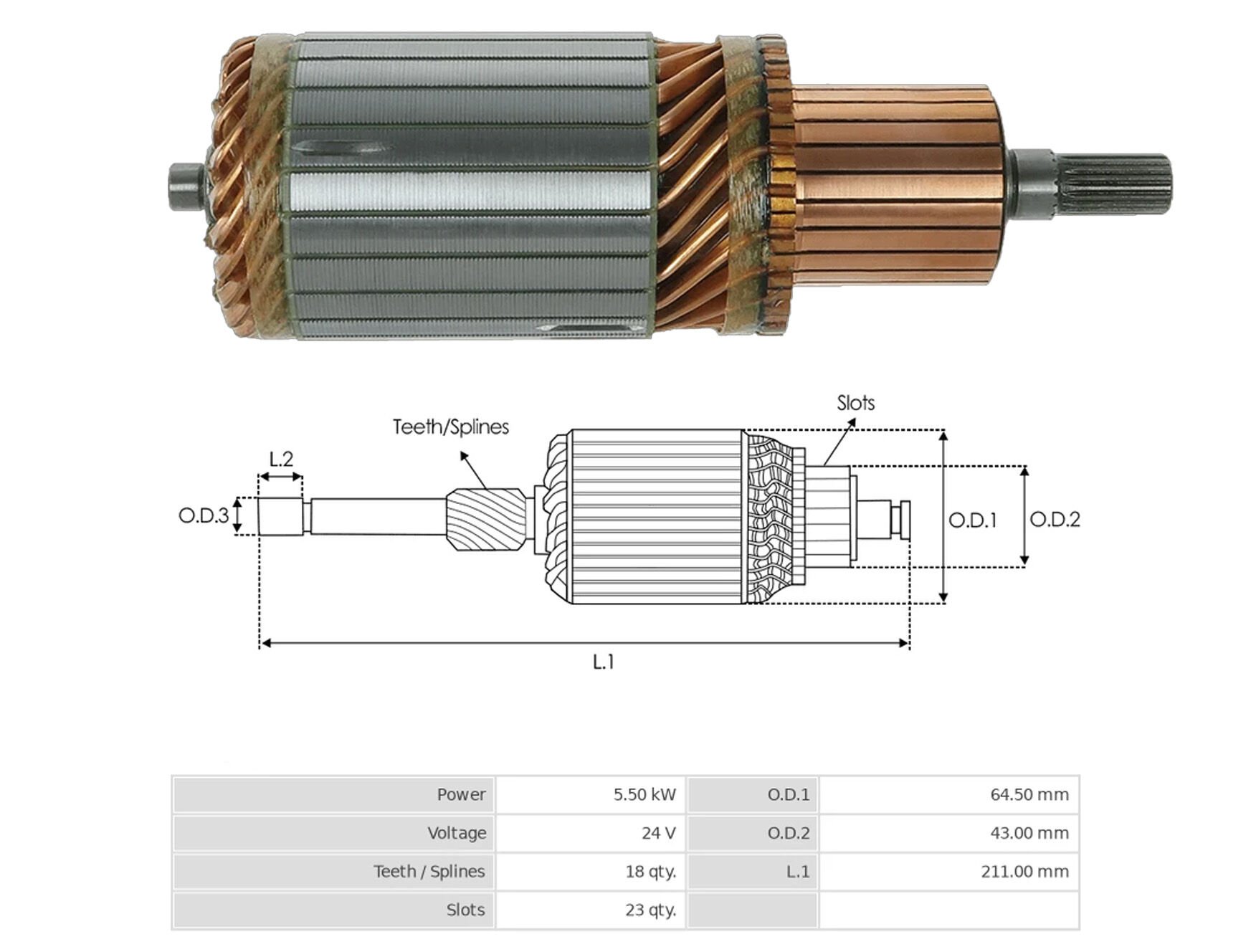 UMK 1125 - MARŞ KOLLEKTÖRÜ 24V 18 DİŞ