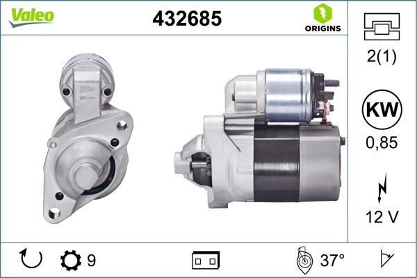 VALEO 432685 - MARŞ MOTORU 12V 0,85 KW 9 DİŞ