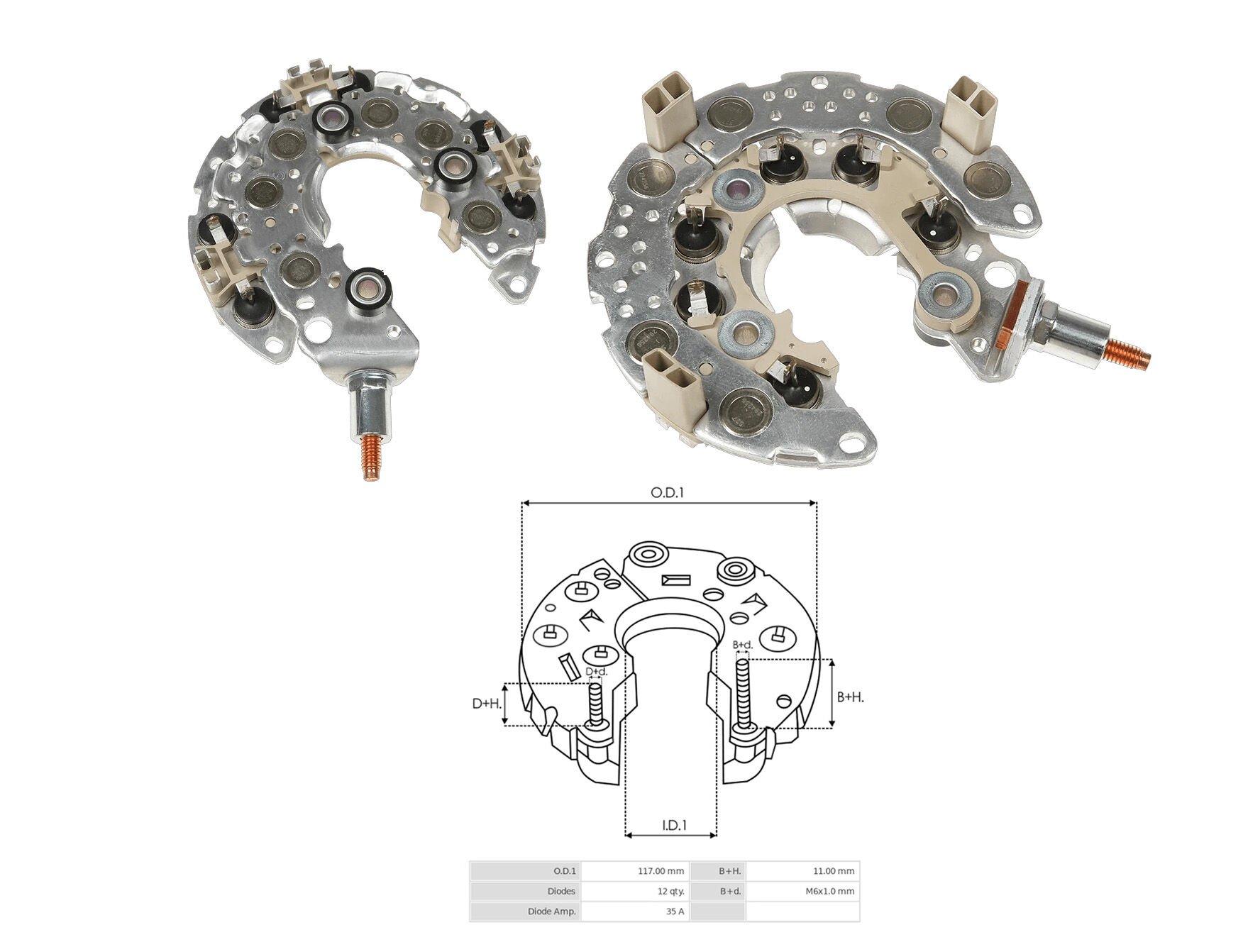 ALTERNATOR DIOT TABLASI TOYOTA 4RUNNER 2.4L - 2003 TOYOTA TUNDRA PICKUP 4.7L 117MM (12 DIOT) M6