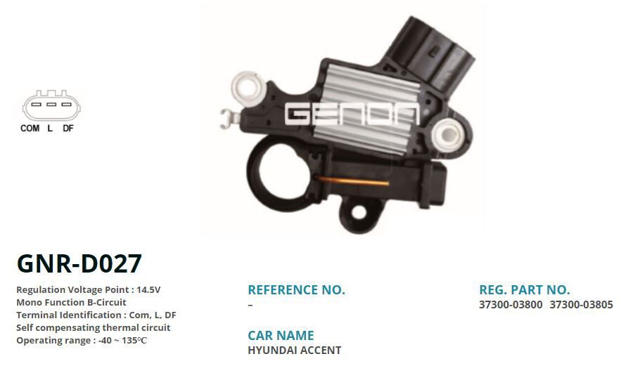ALTERNATOR KONJEKTOR 12V HYUNDAI ACCENT (COM, L, DF)