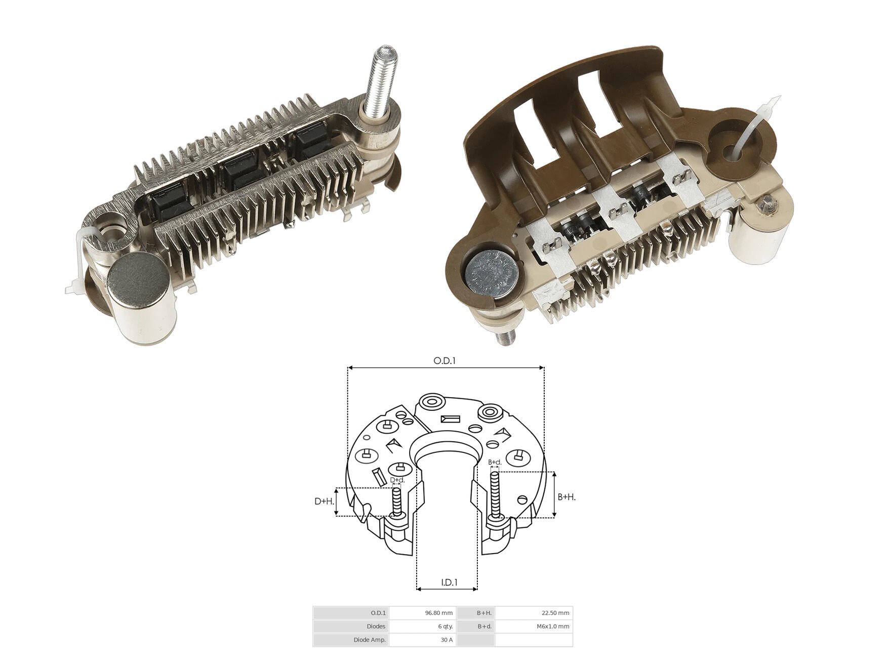 ALTERNATOR DIOT TABLASI HYUNDAI EXCEL 75A 85MM (6 DIOT)