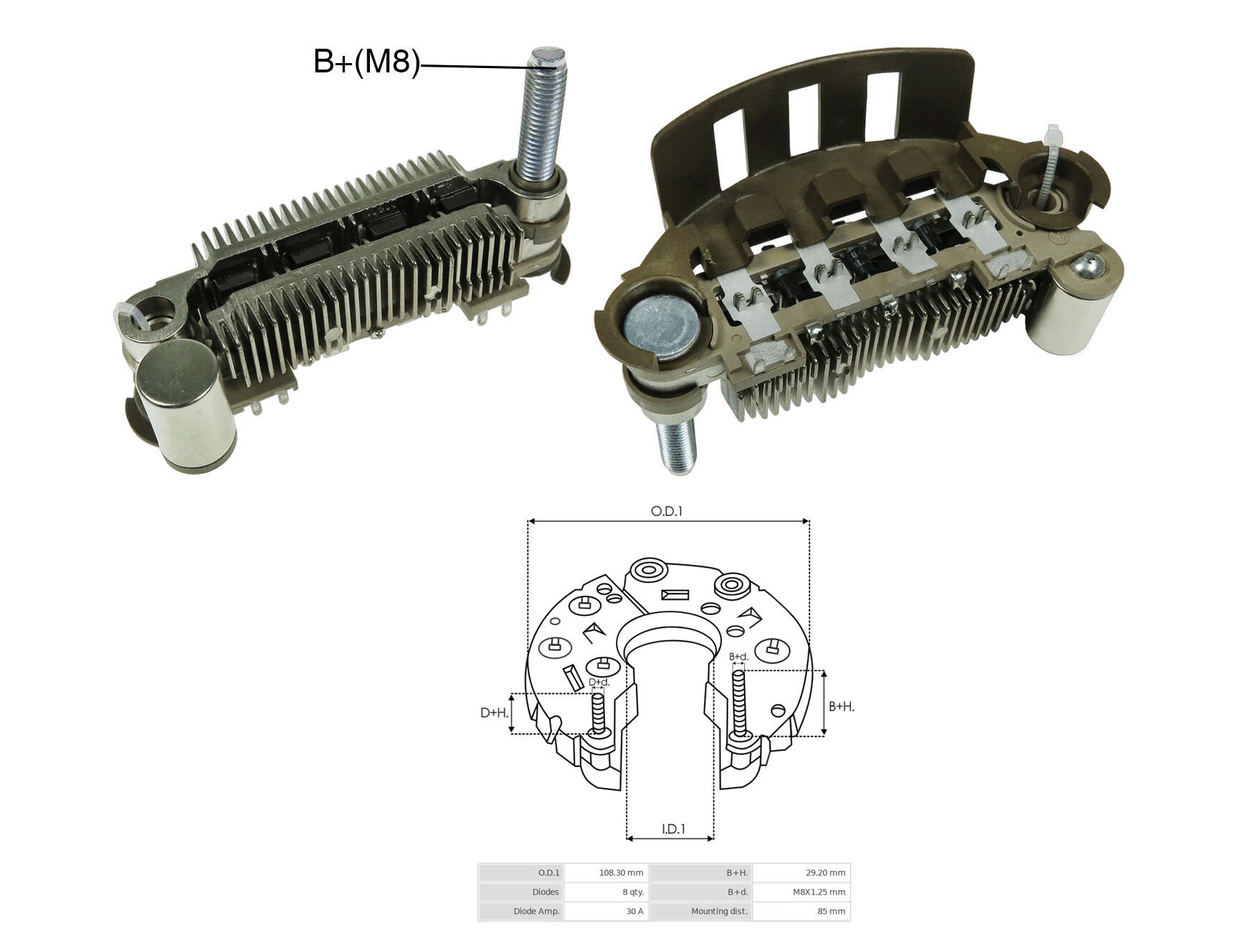 ALTERNATOR DIOT TABLASI MITSUBISHI L300 Y.M. / PRESTIJ 85MM
