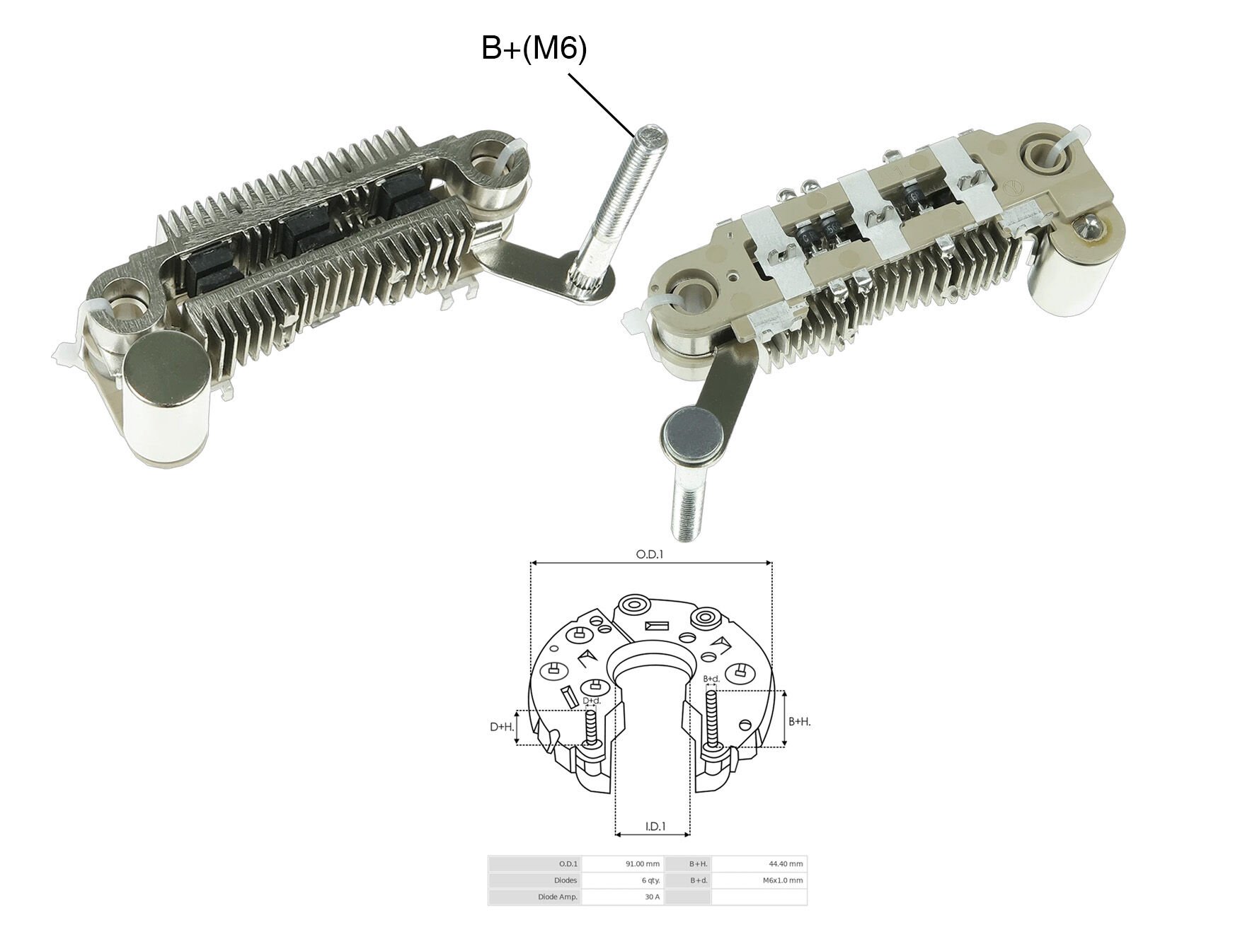 ALTERNATOR DIOT TABLASI MITSUBISHI L300 37300-42621 / 4D55 75MM M6