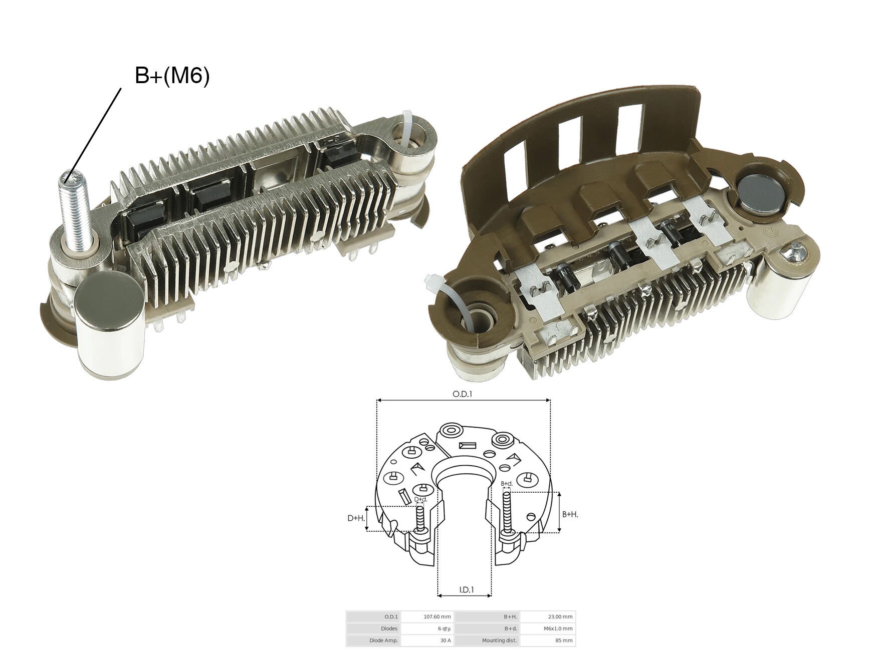 ALTERNATOR DIOT TABLASI MITSUBISHI / FORD THUNDERBIRD 85MM