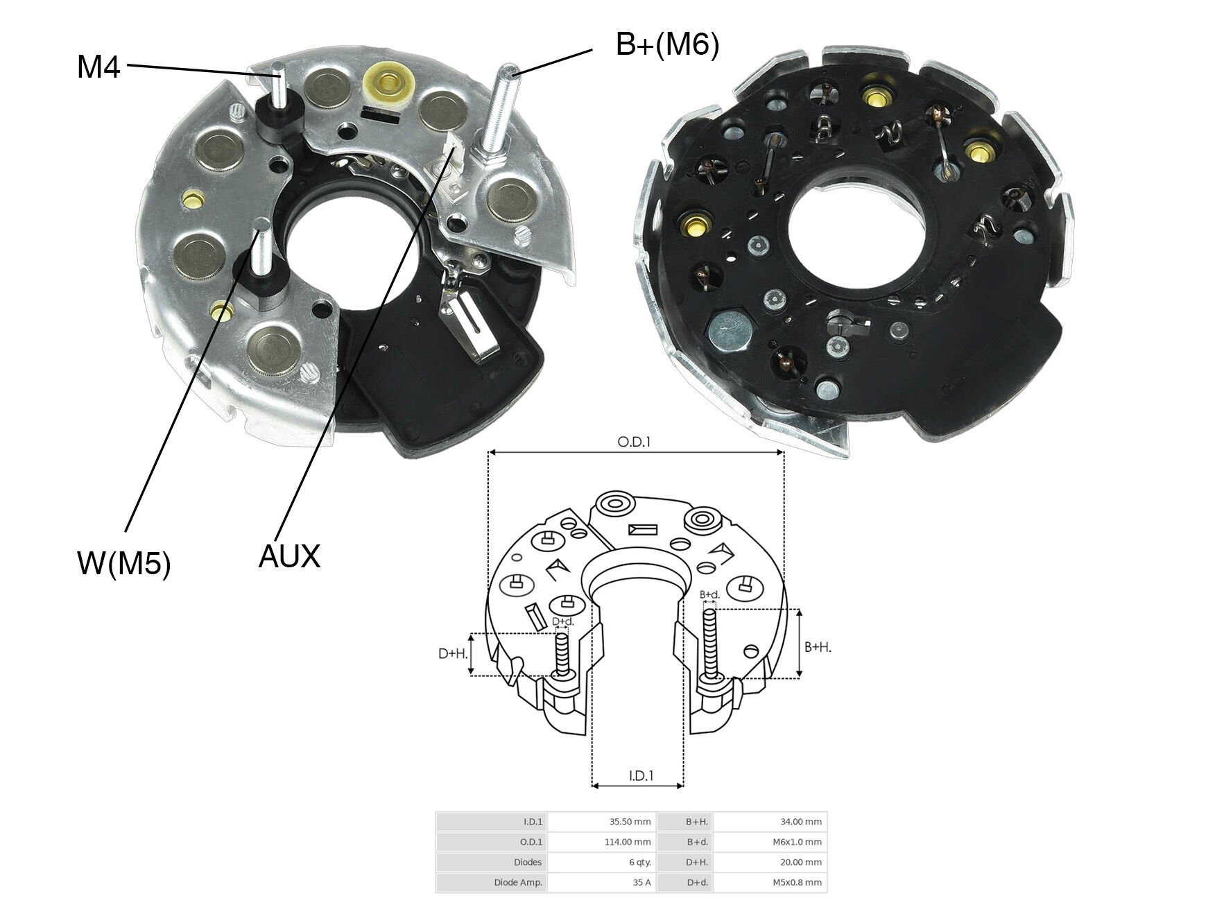 ALTERNATOR DIOT TABLASI MERCEDES / DAF / RENAULT MIDLINER / SCANIA 114MM