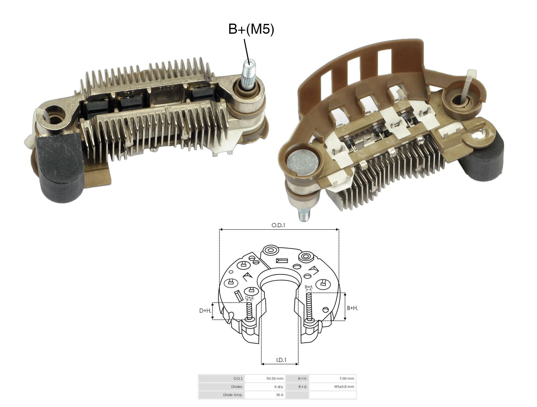 ALTERNATOR DIOT TABLASI MITSUBISHI / MAZDA 75MM