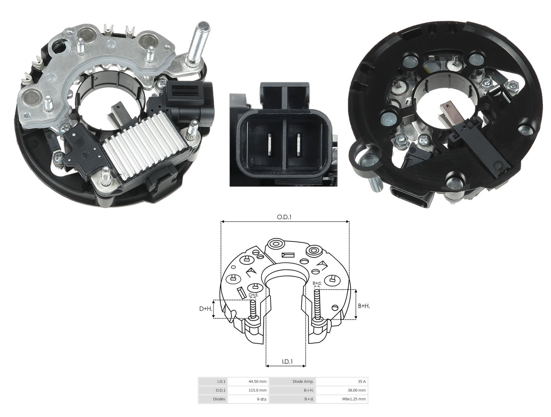 ALTERNATOR DIOT TABLASI 12V OPEL COMBO 1,7 D 70AMP KOMPLE (DIOT TABLASI+KONJEKTOR) (UWA-3533)