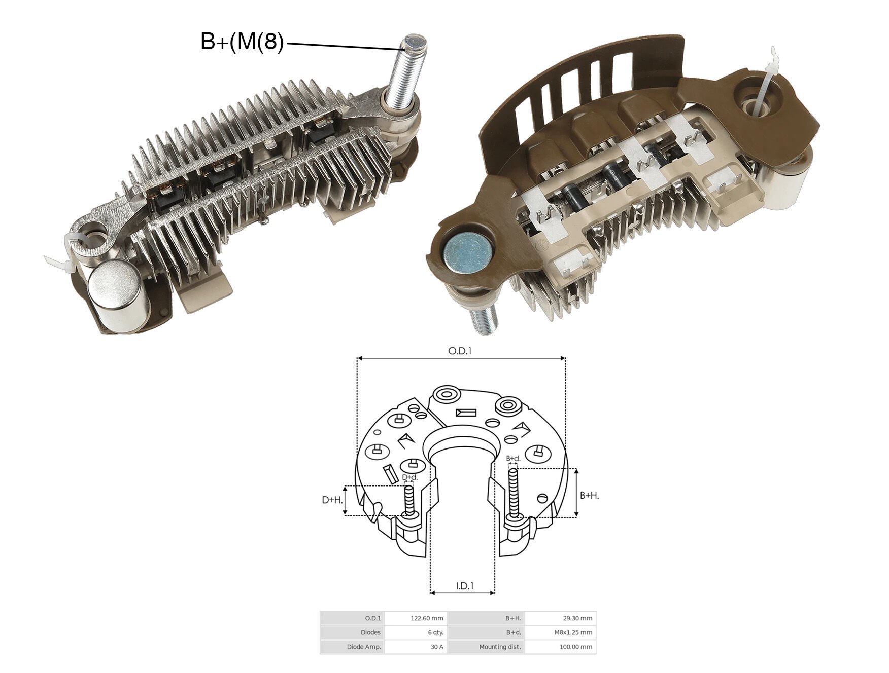 ALTERNATOR DIOT TABLASI MITSUBISHI CANTER Y.M. 100MM