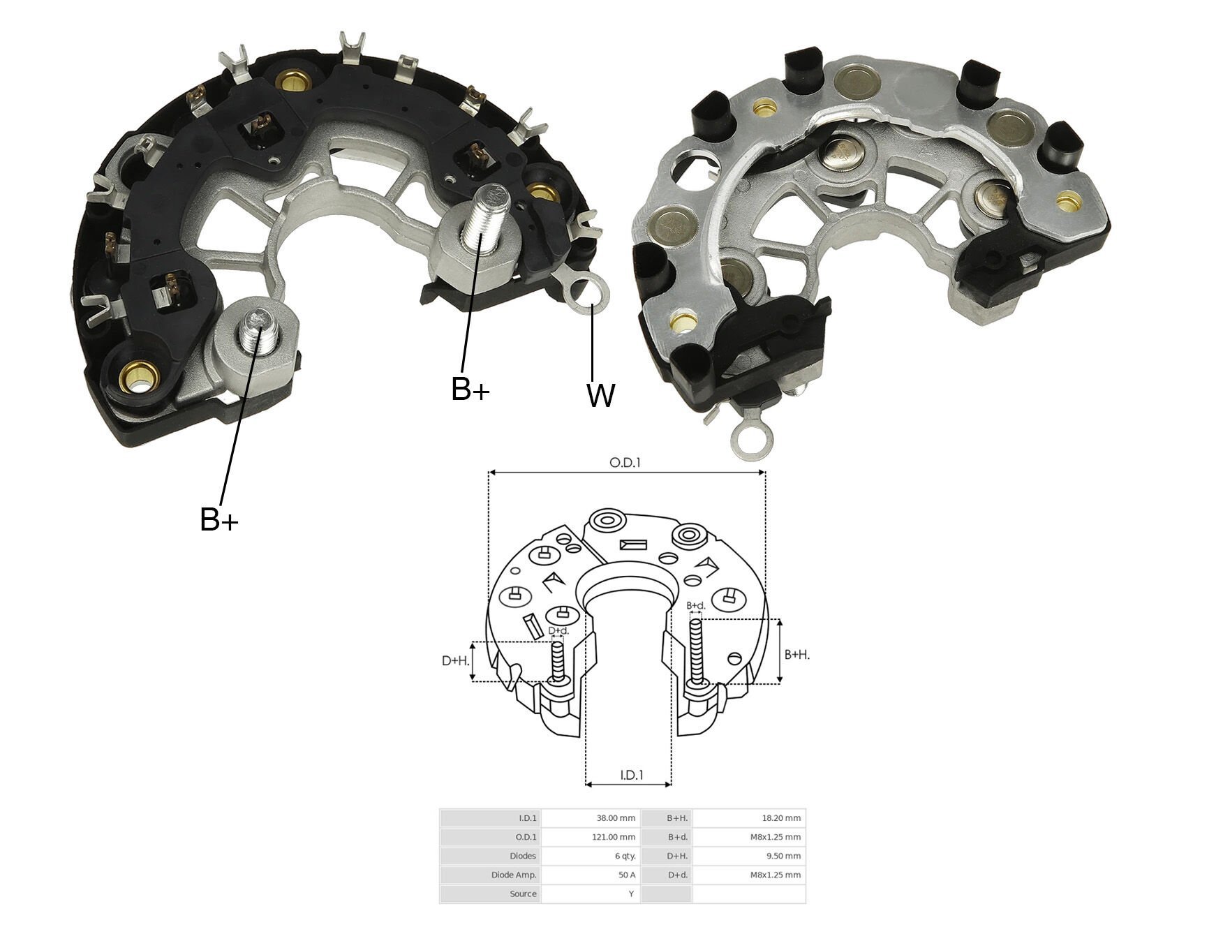 ALTERNATOR DIOT TABLASI AUDI / DODGE SPRINTER VAN / VOLKSWAGEN 120MM