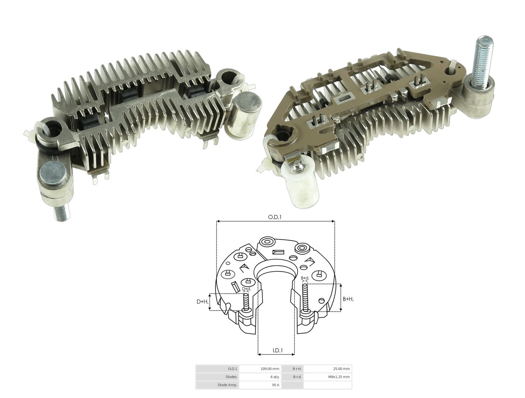 ALTERNATOR DIOT TABLASI HYUNDAI ACCENT 02-03 MODEL - ELENTRA / PEUGEOT 307 / CITROEN 90MM (6 DIOT)