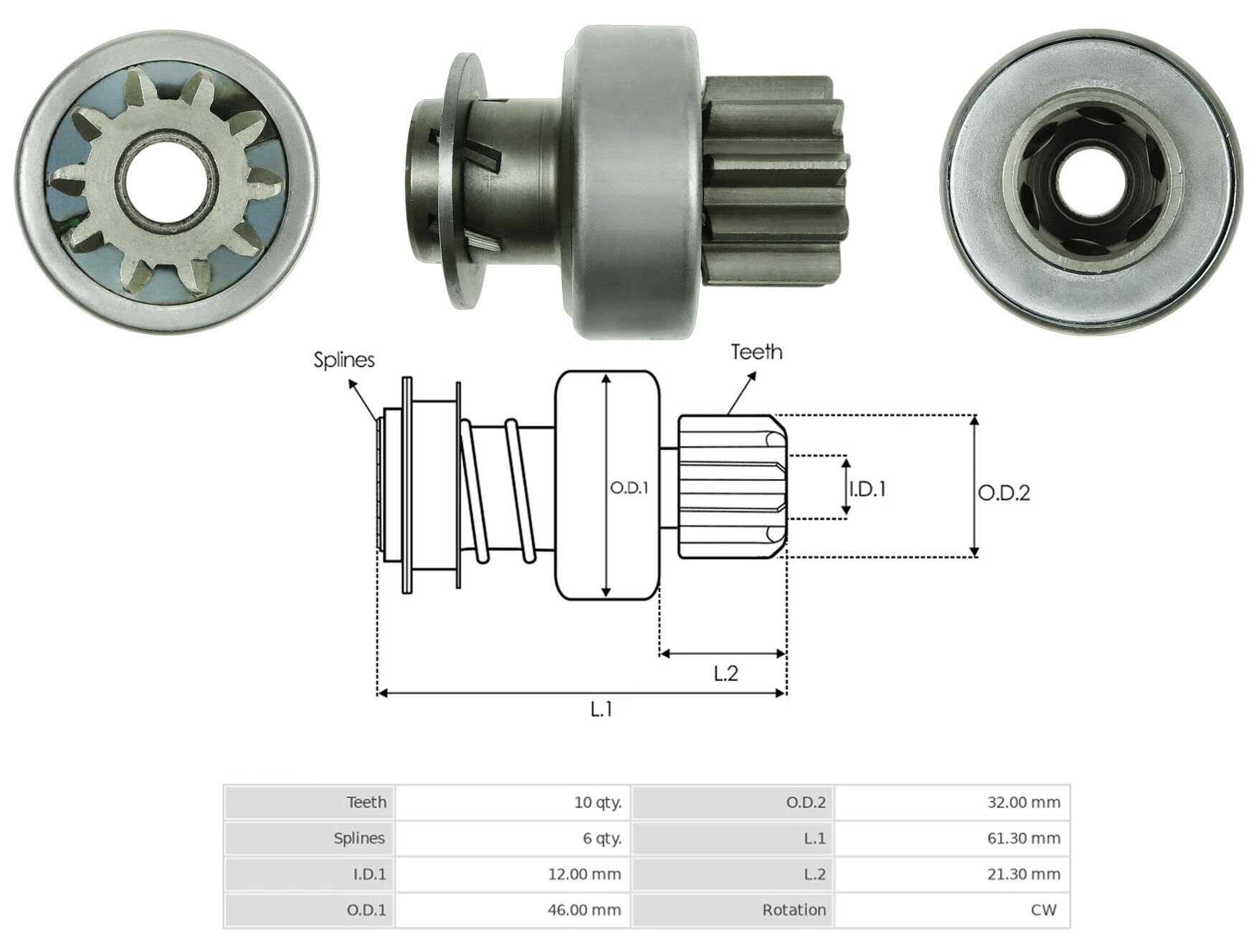 UMD 5822 - MARŞ DİŞLİSİ 10 DİŞ