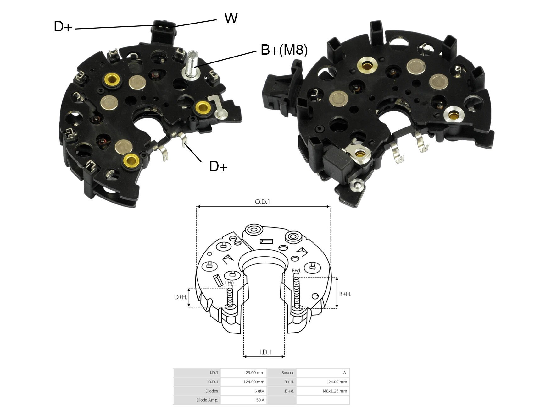 ALTERNATOR DIOT TABLASI SKODA OCTAVIA 1 - 9 TDI / VOLKSWAGEN SHARAN 1 - 9 TDI KLIMALI BOSCH:1127319572 122MM