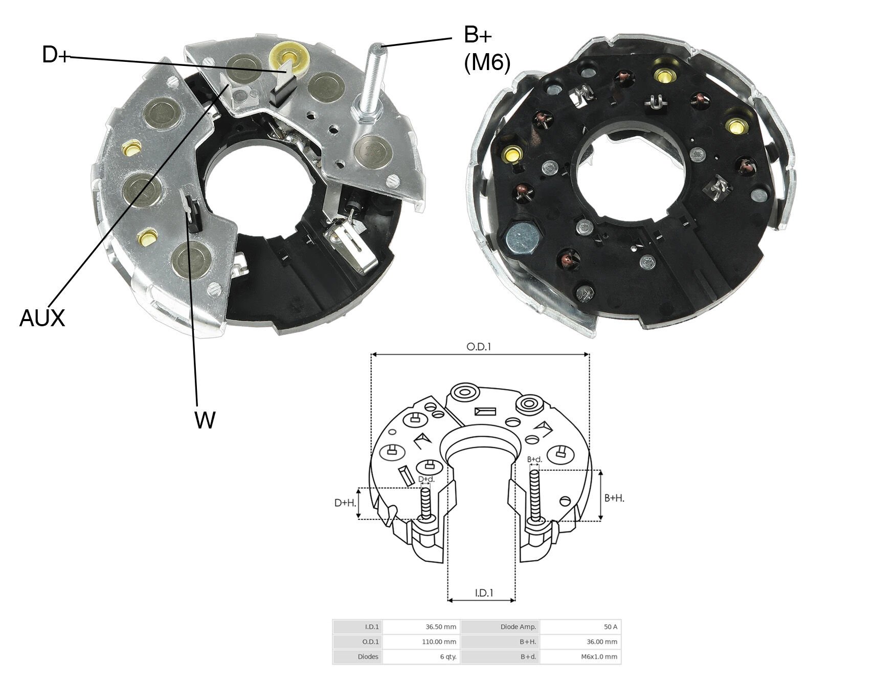 ALTERNATOR DIOT TABLASI VOLVO KAMYON 3 FIS B + CIVATA DEVIR SAATI CIKISLI 114MM