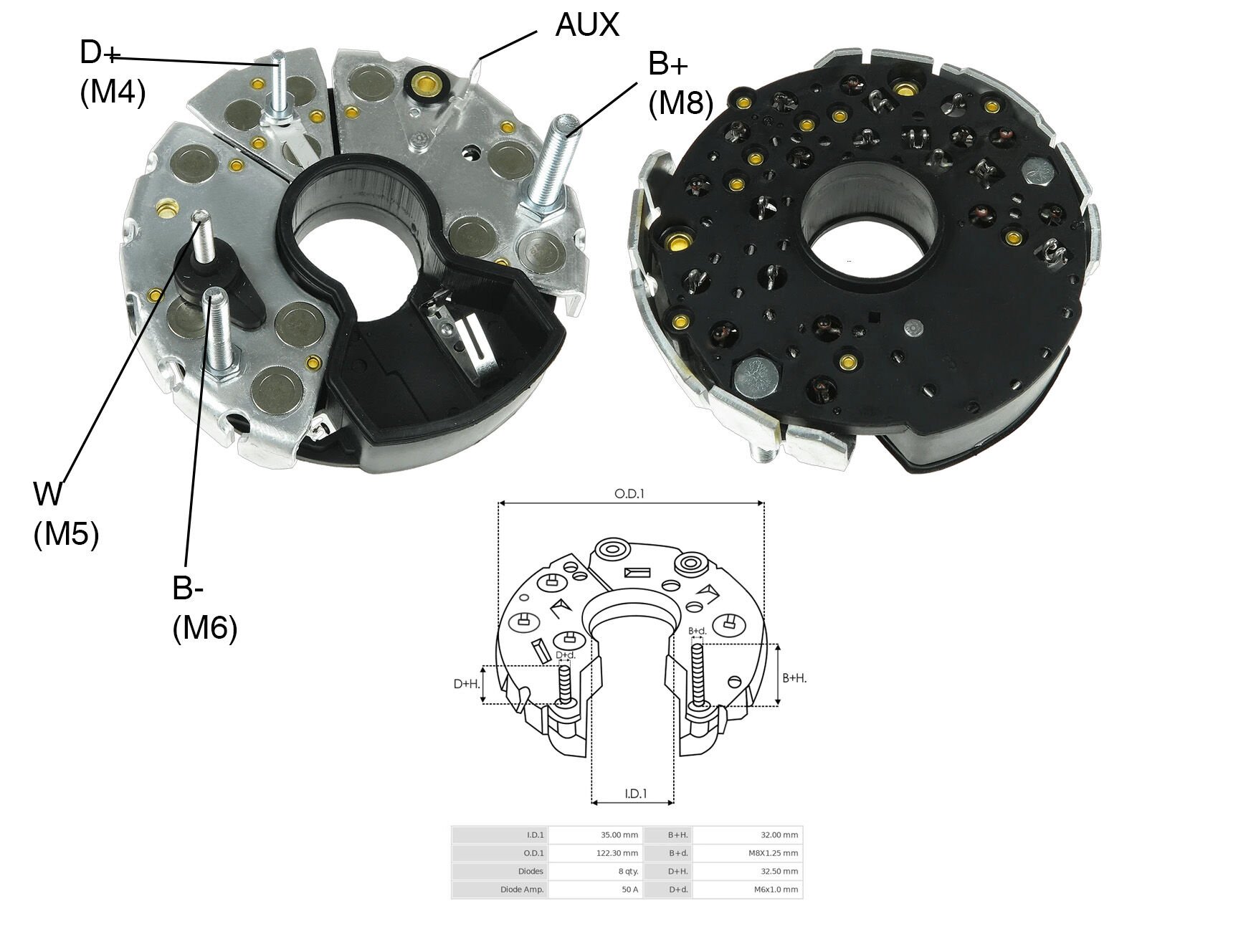 ALTERNATOR DIOT TABLASI SCANIA / MAN / IVECO / MERCEDES BENZ 125MM