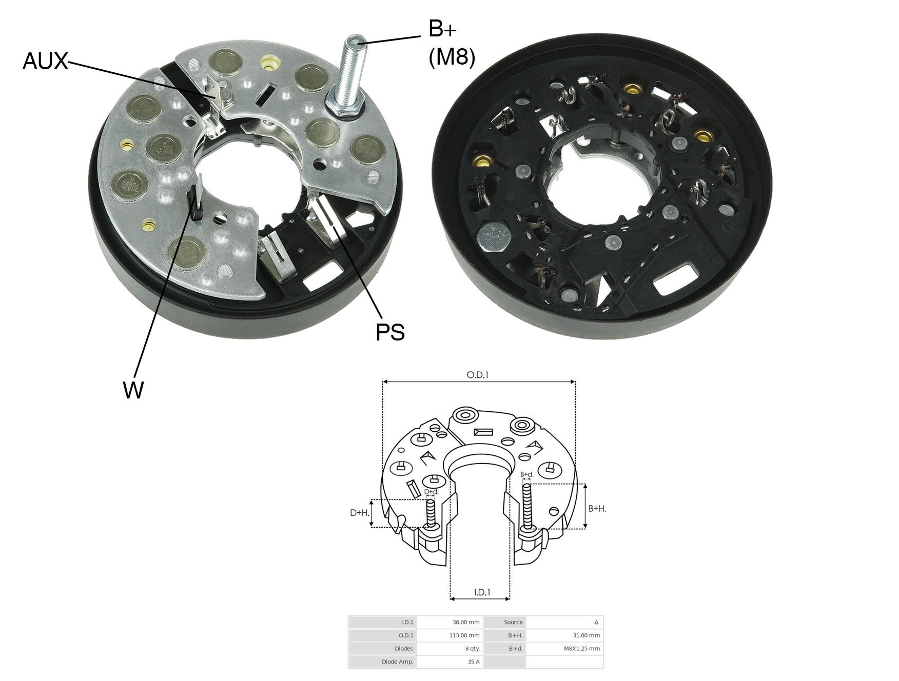 ALTERNATOR DIOT TABLASI FORD MERCURY / THERMOKING 114MM