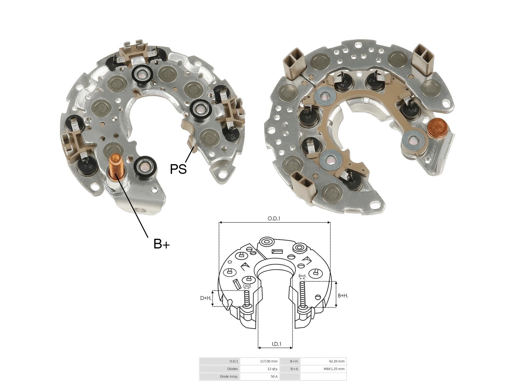 ALTERNATOR DIOT TABLASI CHRYSLER / CONCORDE / DODGE 117MM