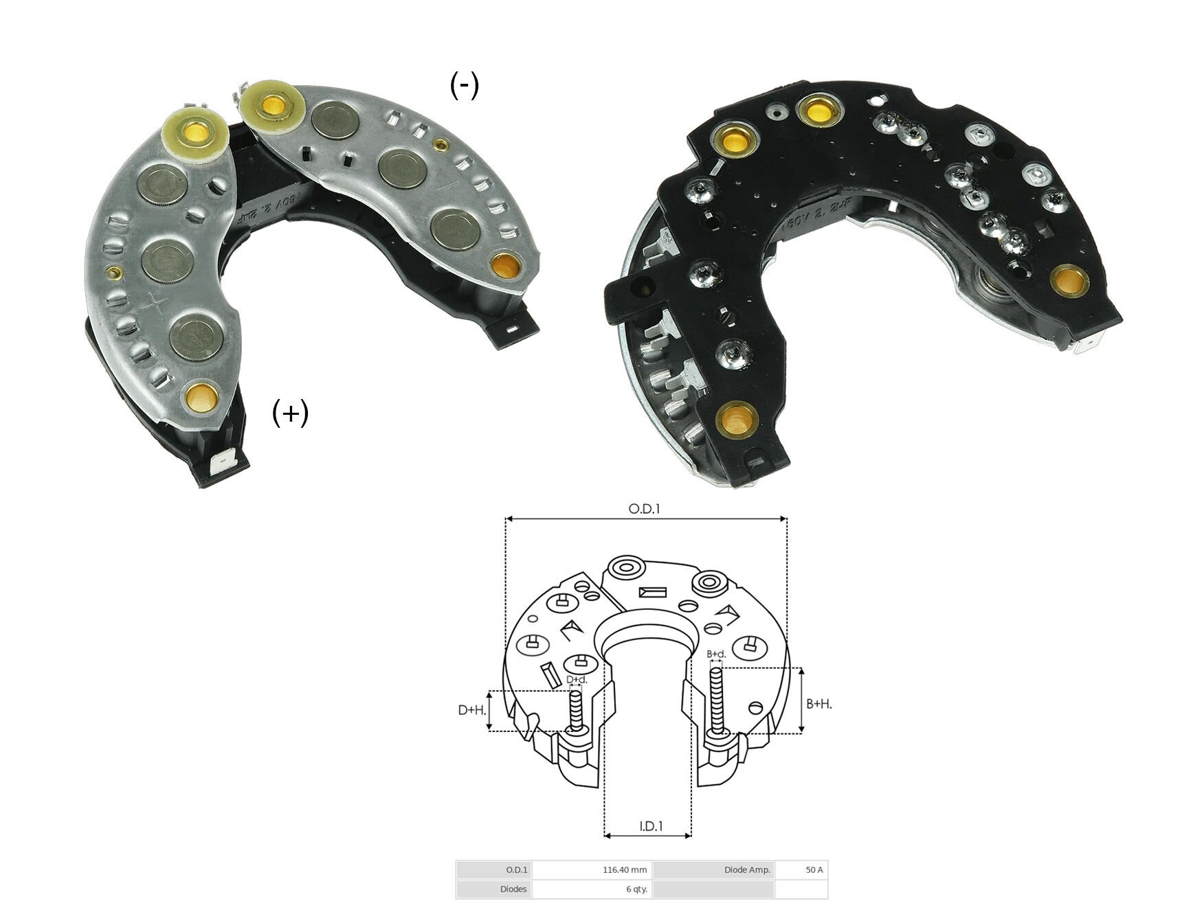 ALTERNATOR DIOT TABLASI RENAULT MASTER - TRAFFIC / VOLVO TEK FIS +/- 115MM