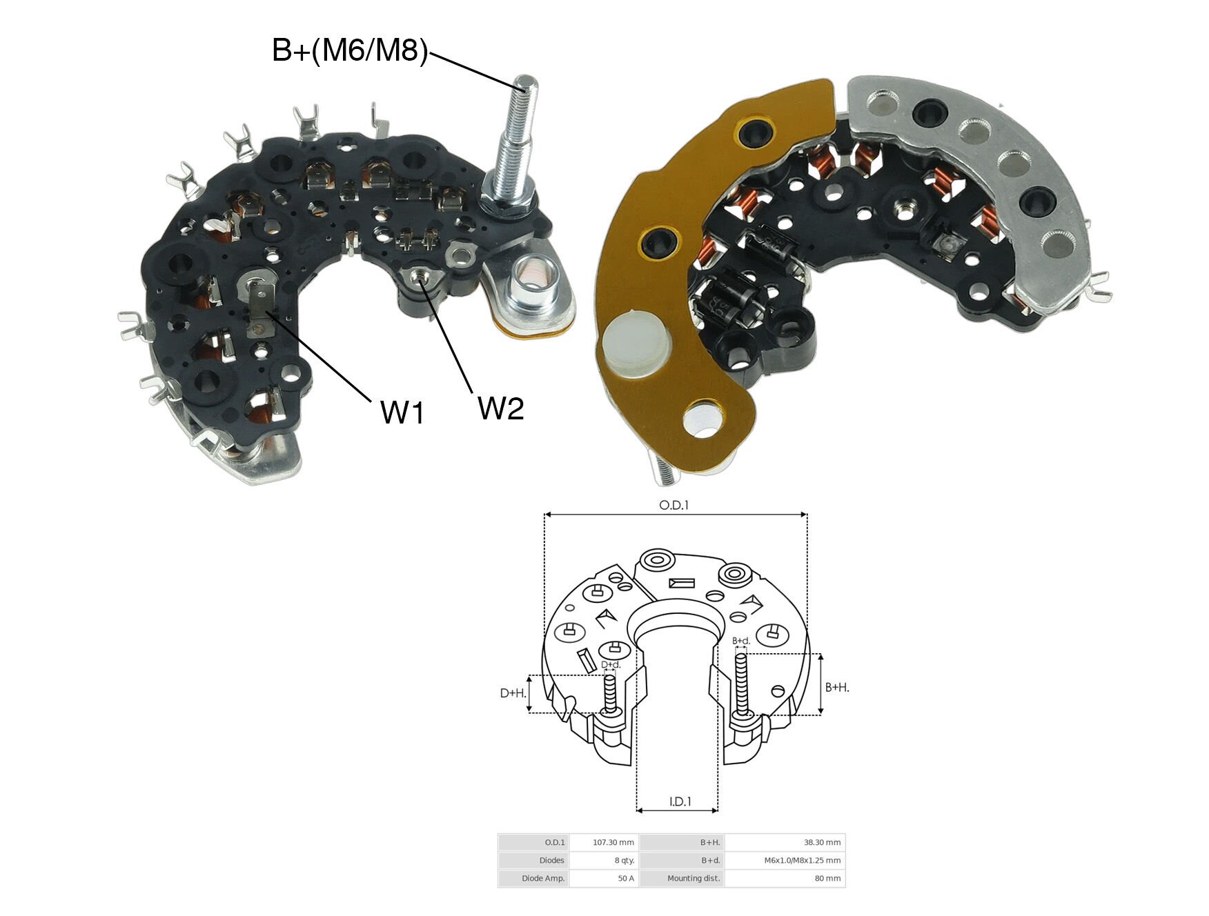 ALTERNATOR DIOT TABLASI RENAULT TWINGO 1,2 107MM