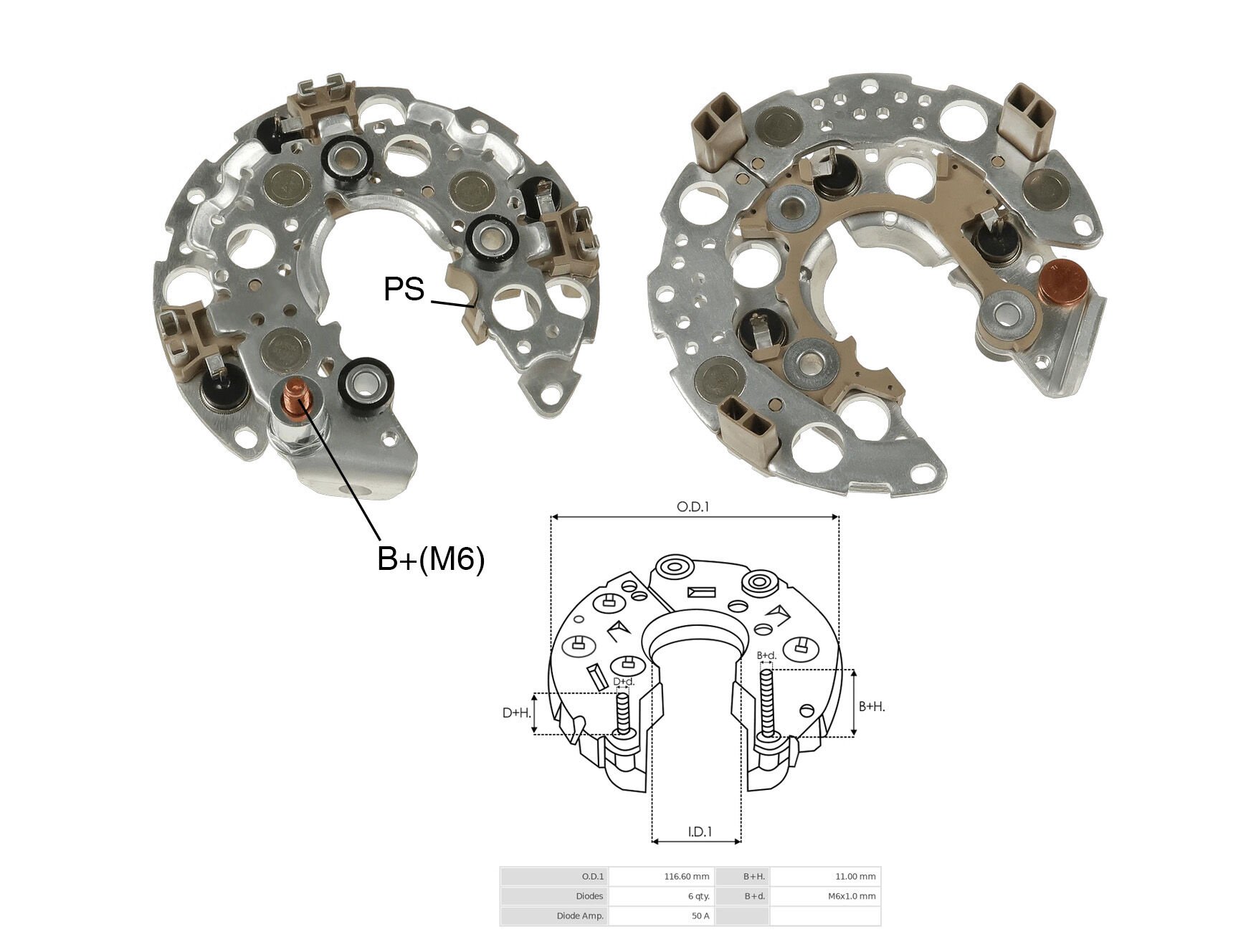 ALTERNATOR DIOT TABLASI HONDA CIVIC - HONDA ACCORD CRV 117MM
