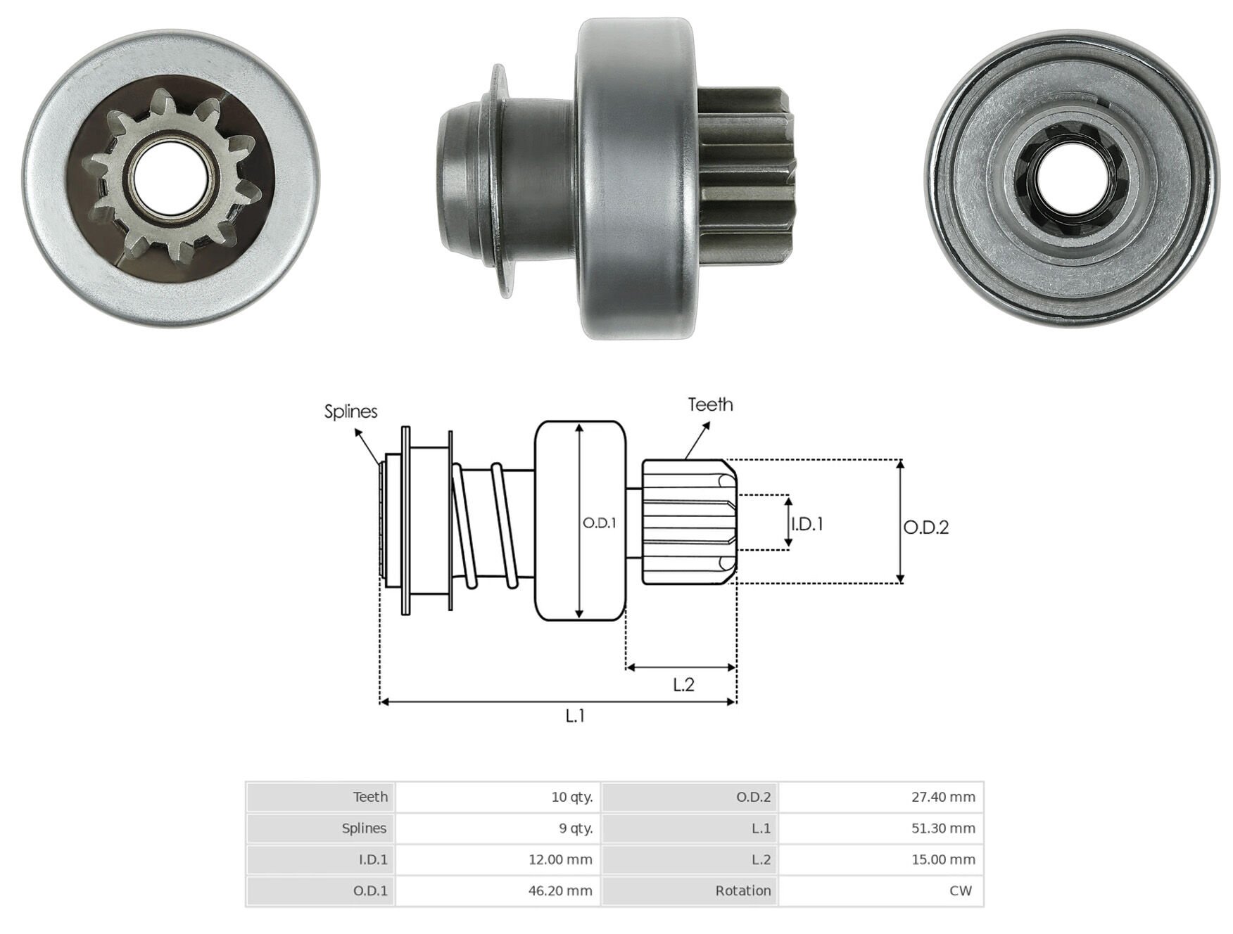 UMD 5462 - MARŞ DİŞLİSİ 10 DİŞ