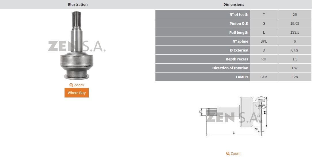 ZEN 1661 - MARŞ DİŞLİSİ 11 DİŞ