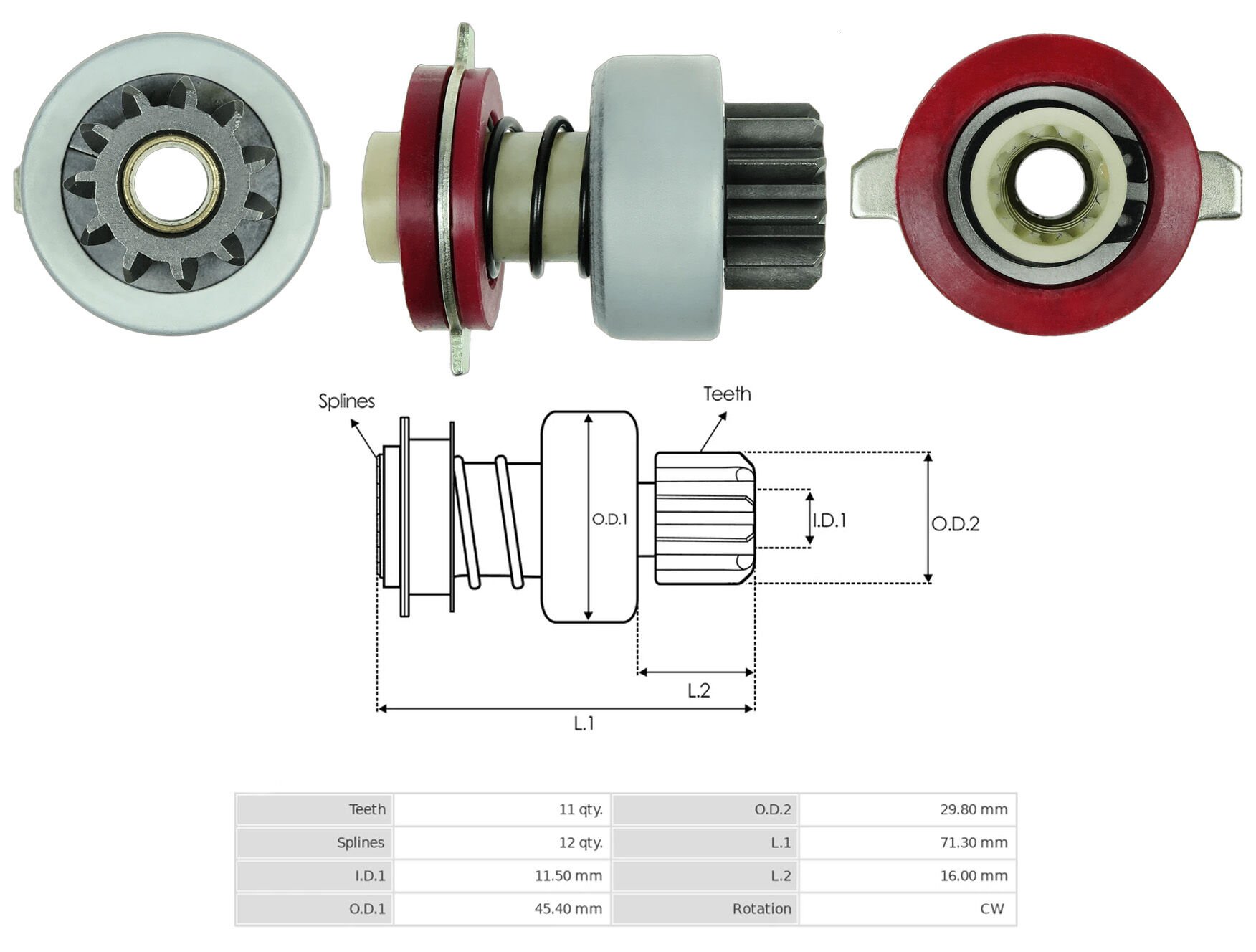 UMD 5575  MARŞ DİŞLİSİ 11 DİŞ