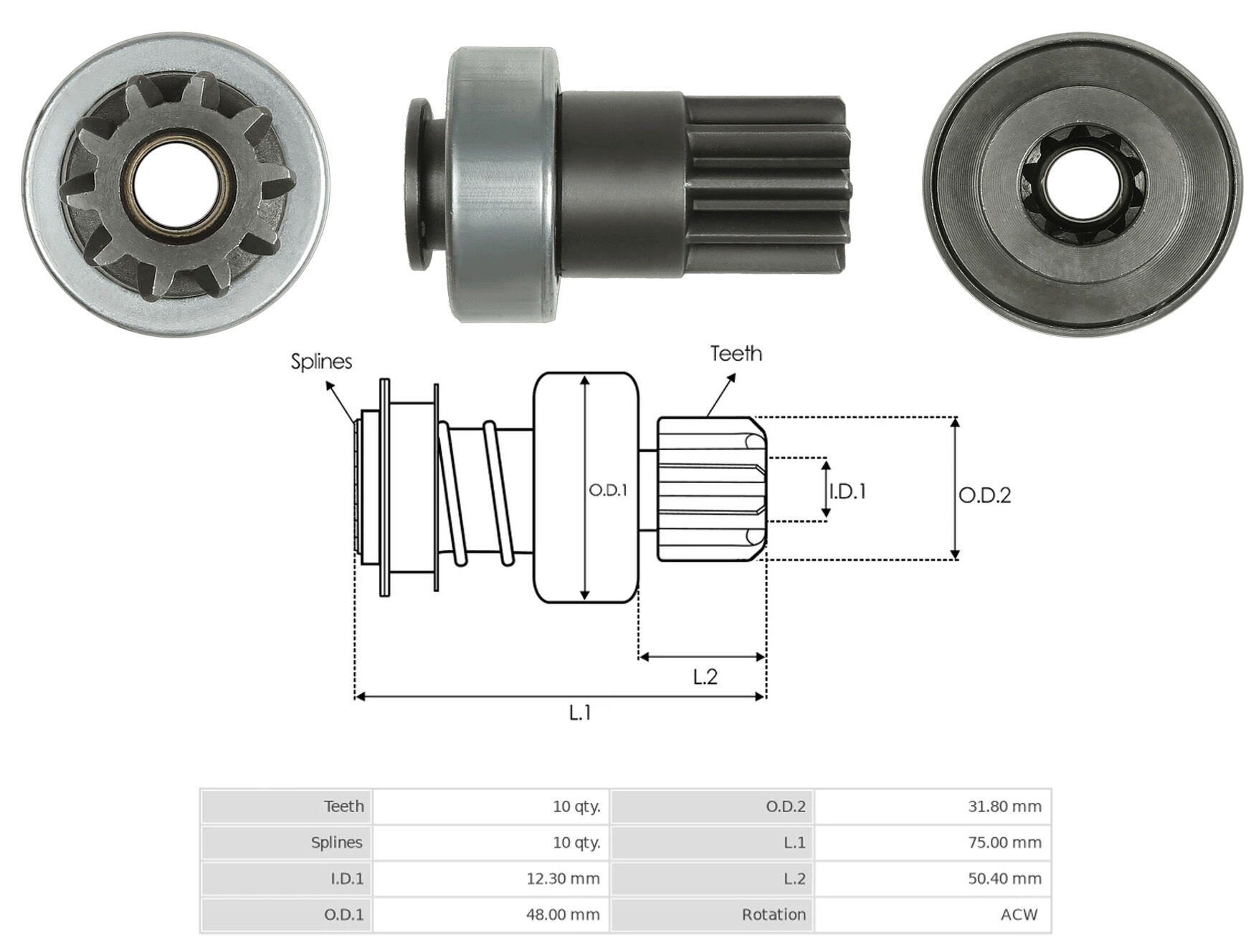 UMD 5676 - MARŞ DİŞLİSİ 10 DİŞ