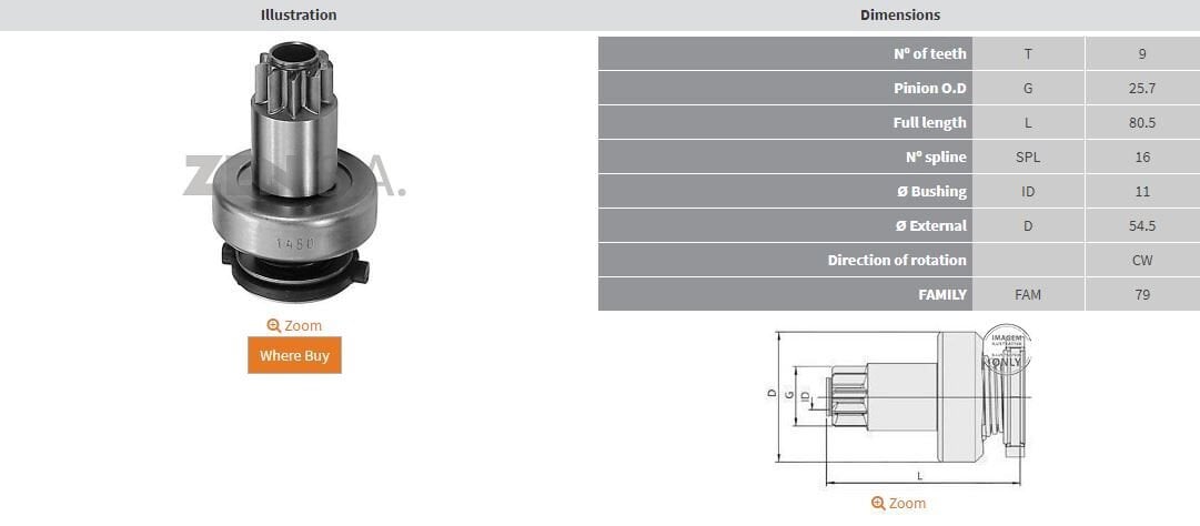 ZEN 1480 - MARŞ DİŞLİSİ 9 DİŞ