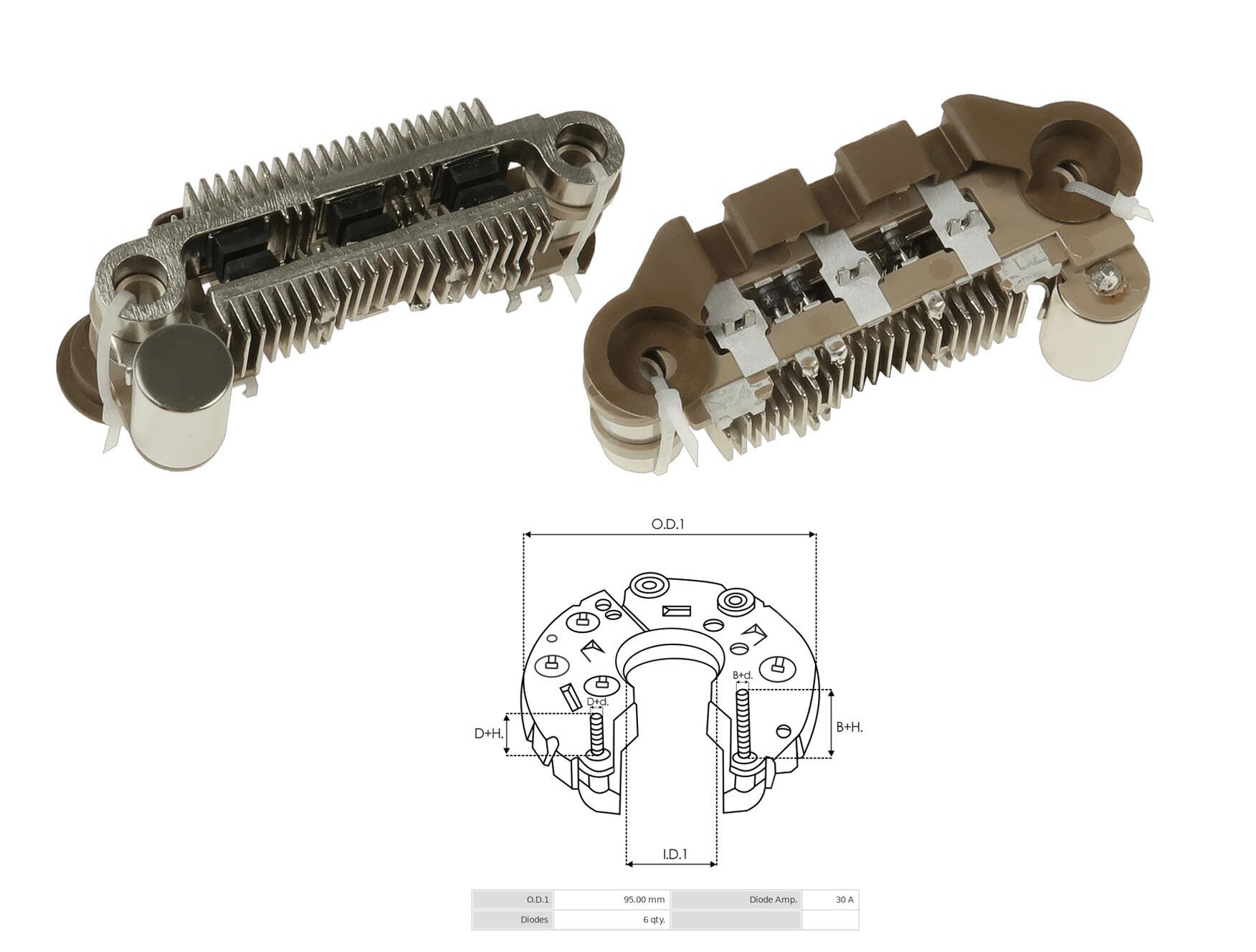 ALTERNATOR DIOT TABLASI MITSUBISHI L200 / HYUNDAI H100 - ACCENT / DODGE (UWA-3506) 75MM (6 DIOT)