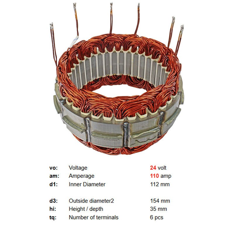 UAS 0631 - ALTERNATÖR STATÖR 24V 120A