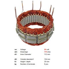 UAS 0631 - ALTERNATÖR STATÖR 24V 120A