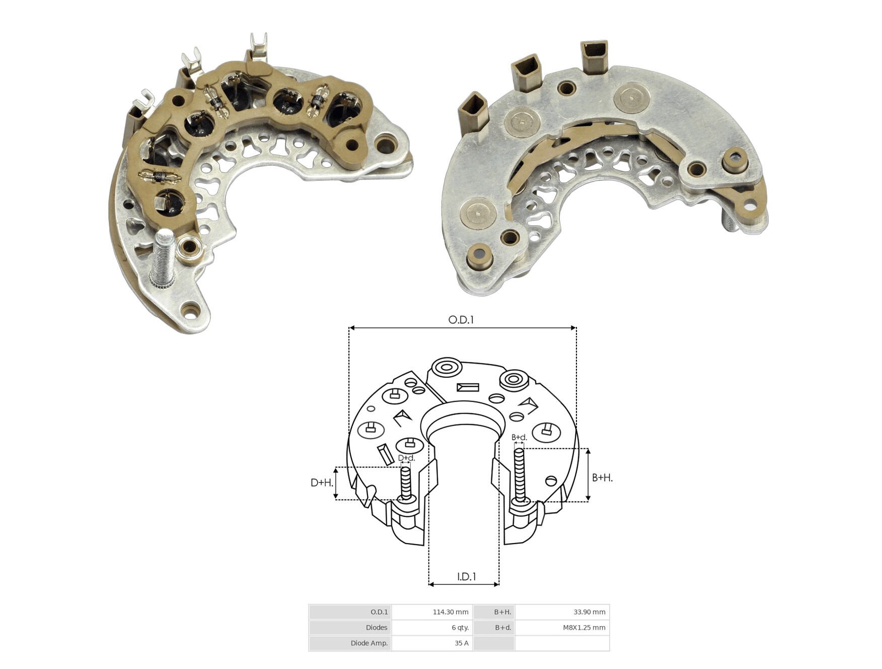 ALTERNATOR DIOT TABLASI CHEVROLET KALOS / AVEO (GNR-D011 KONJ. AIT) (6 DIOT) M8