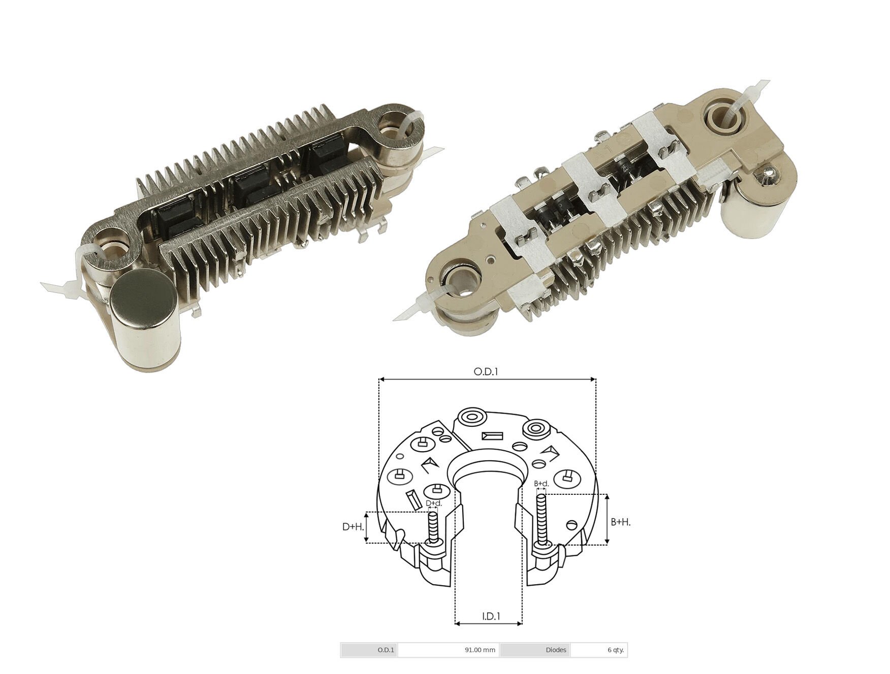 ALTERNATOR DIOT TABLASI MITSUBISHI L300 75MM (6 DIOT) M6