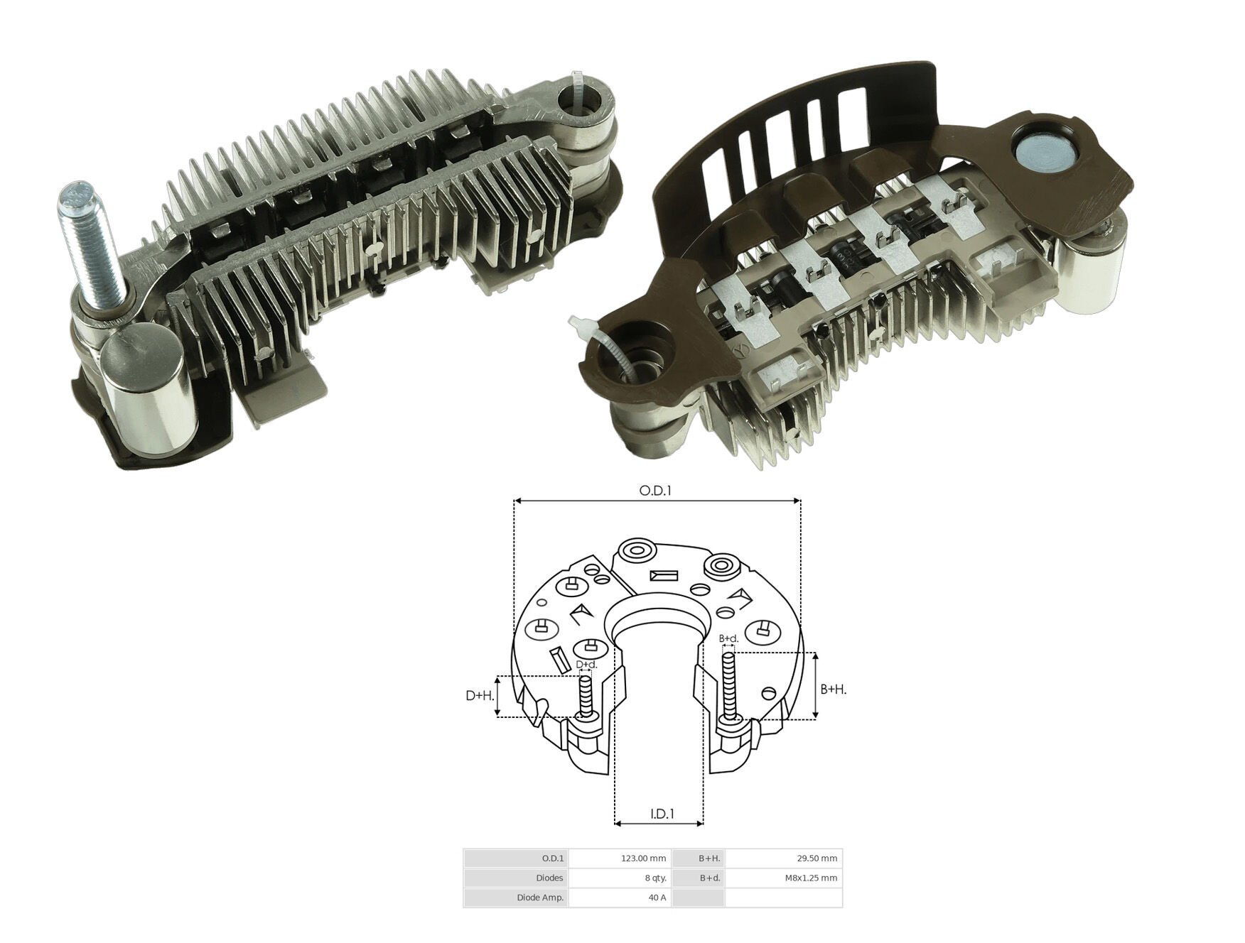 ALTERNATOR DIOT TABLASI KIA SORENTO / HYUNDAI STAREX CRDI 100MM (8 DIOT)