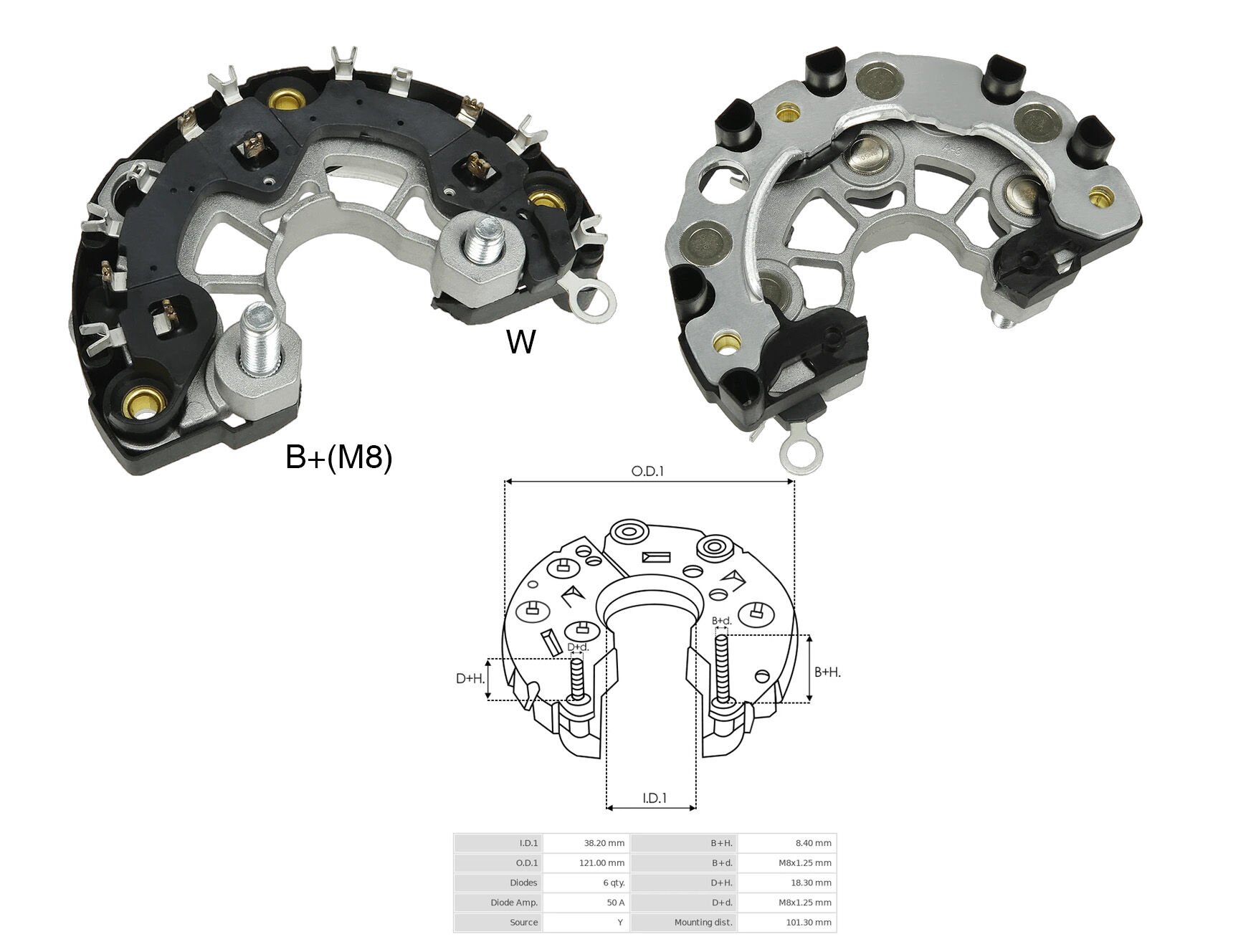 ALTERNATOR DIOT TABLASI OPEL ASTRA / CORSA / ZAFIRA / FORD MONDEO 120MM