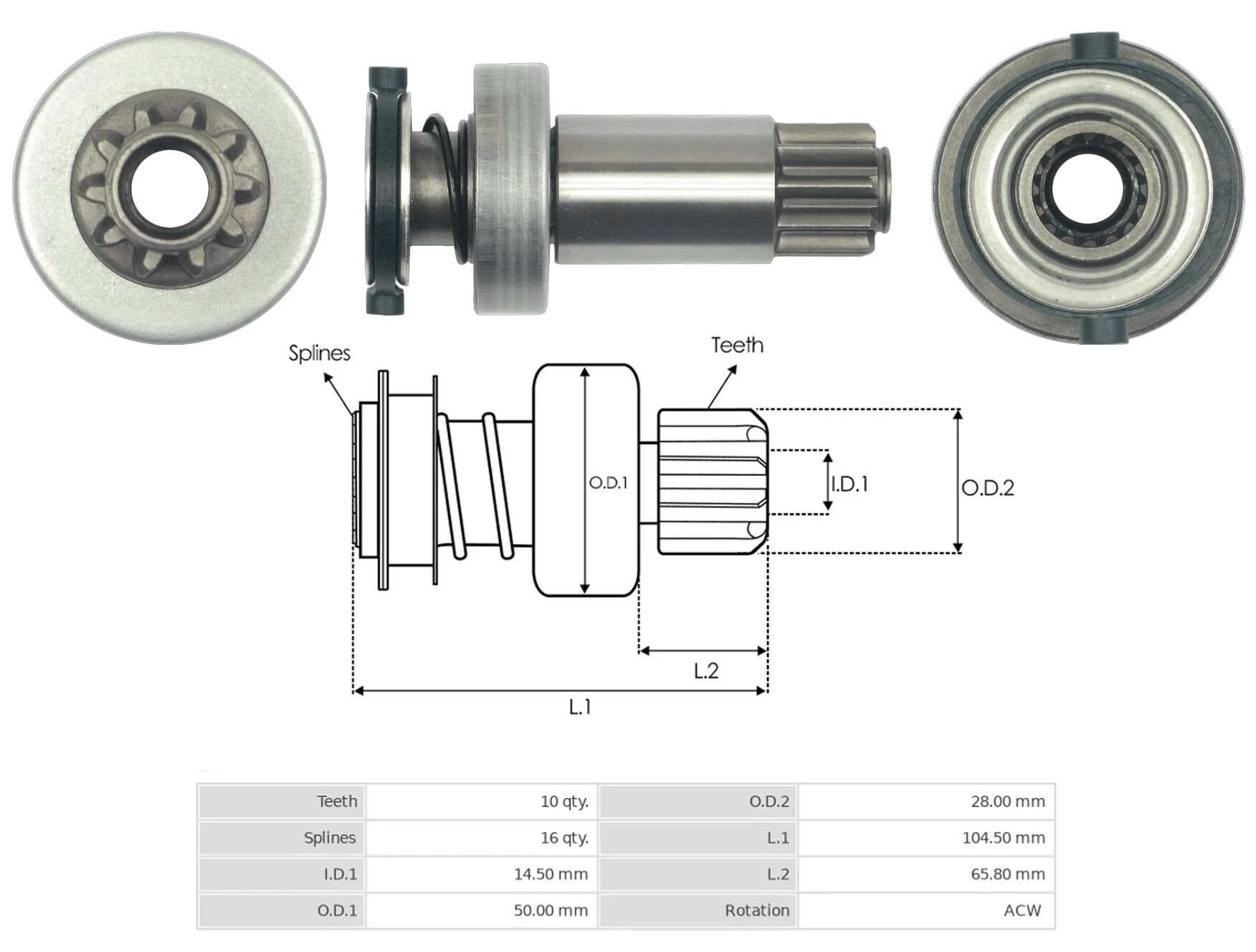 UMD 5865 - MARŞ DİŞLİSİ 10 DİŞ