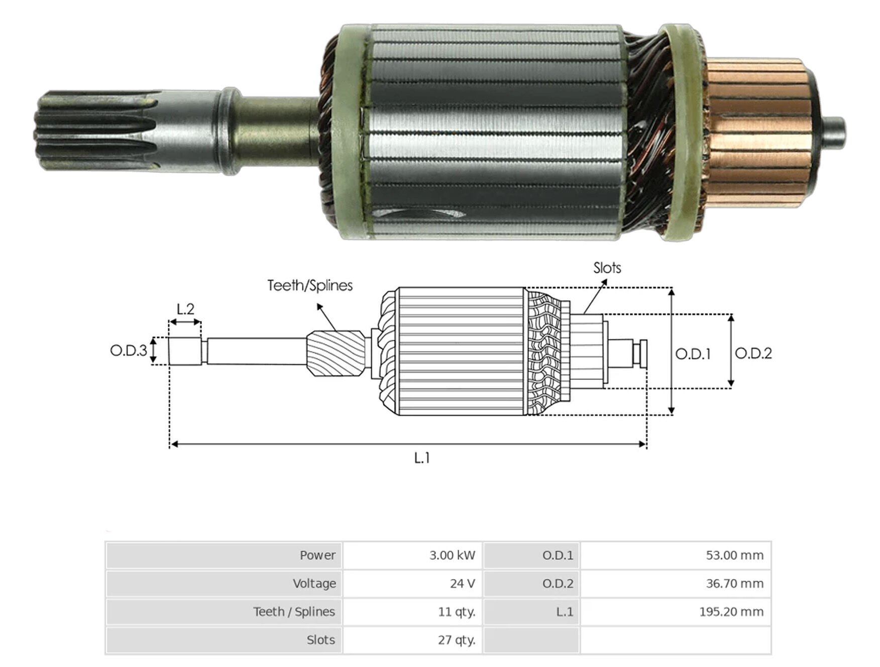 MARS KOLLEKTORU 24V 11 DIS ISUZU CHAMPION UZUN TIP