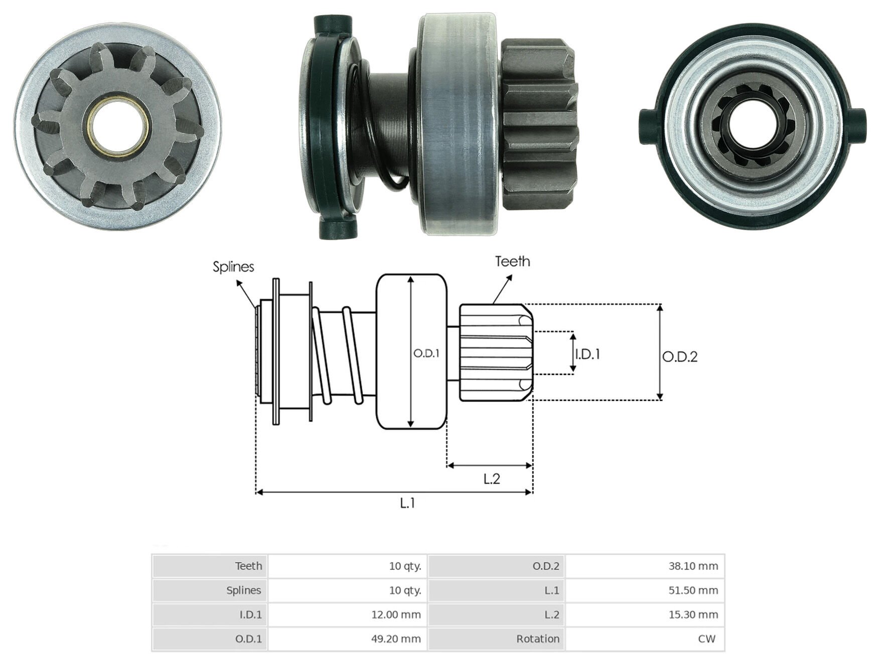 UMD 5905 - MARŞ DİŞLİSİ 10 DİŞ