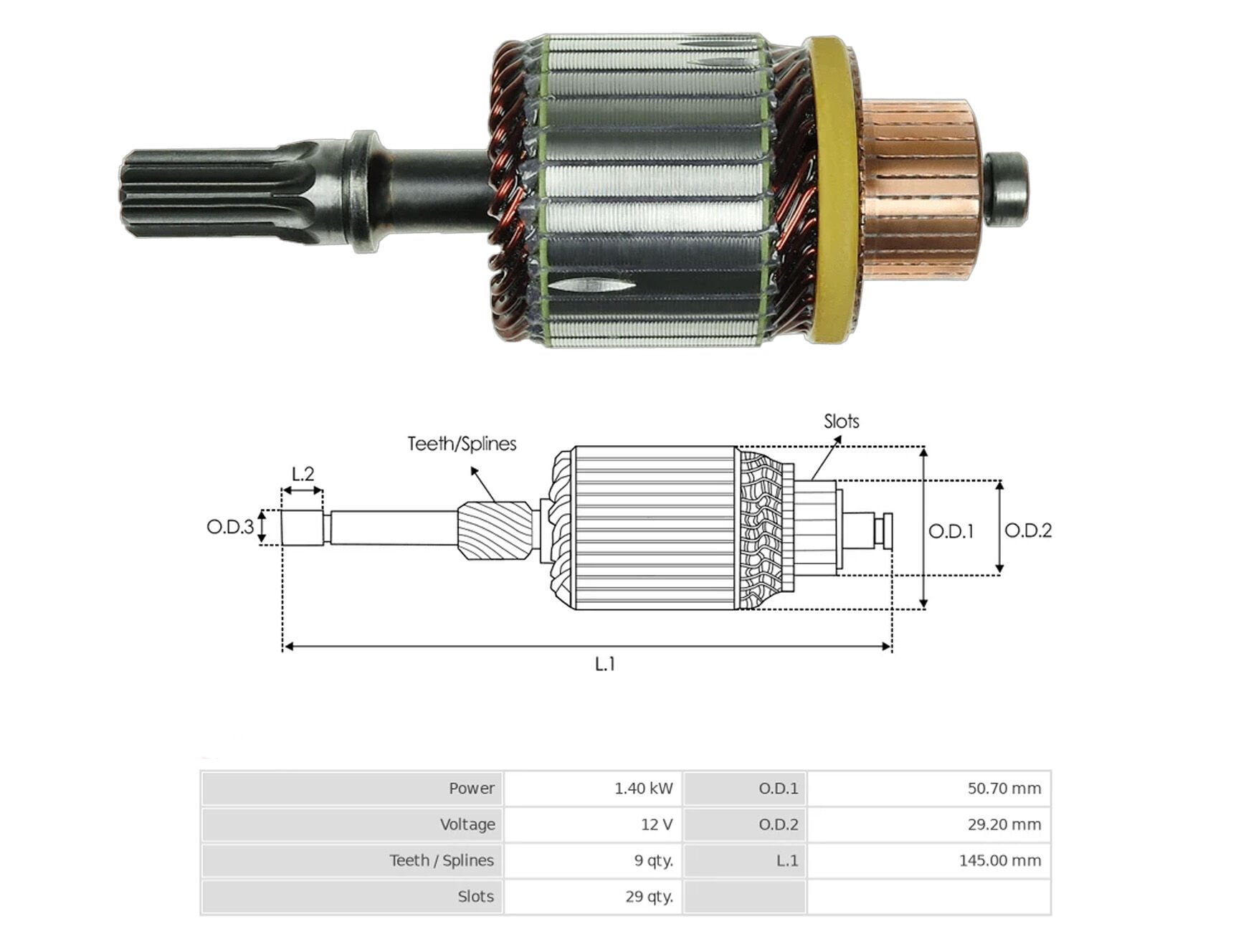 UMK 1039 - MARŞ KOLLEKTÖRÜ 12V 9 DİŞ